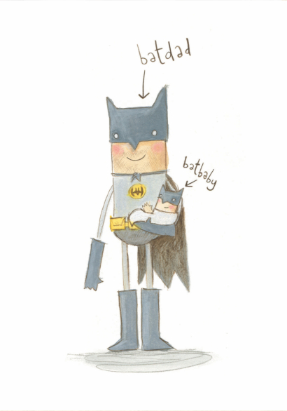 batbaby - new baby -parent - card