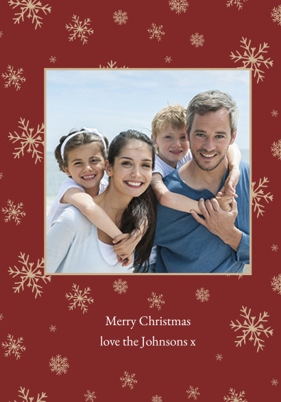 Red Christmas Snowflake Personalised card