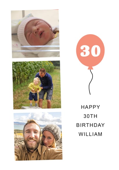 Orange Balloon Collage Personalised Card