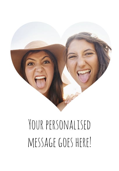 Image of Heart Shaped Photo Personalised Card