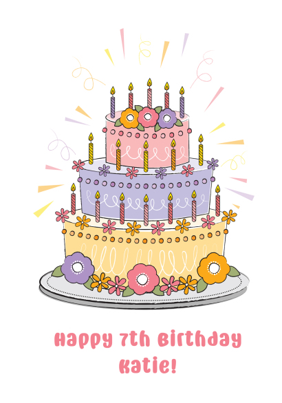 Giant Birthday Cake Personalised Card