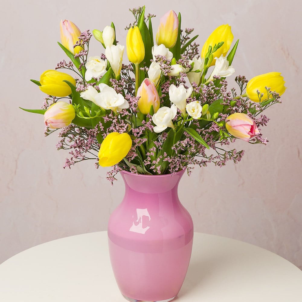 Pink Tulips & Freesias Bouquet