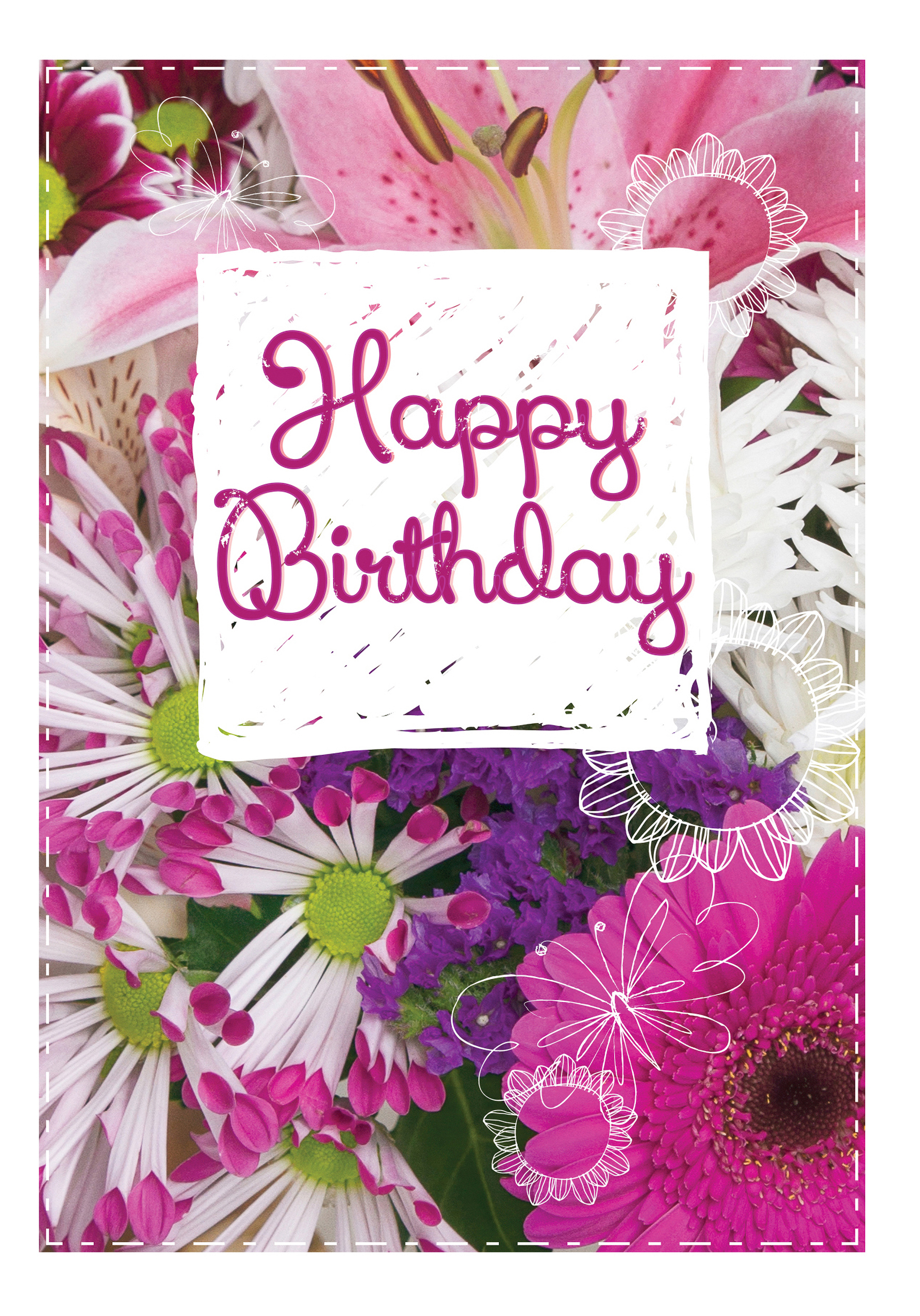 Frame Honor Copy Flowers And Birthday Card Calorie Discreet Variable
