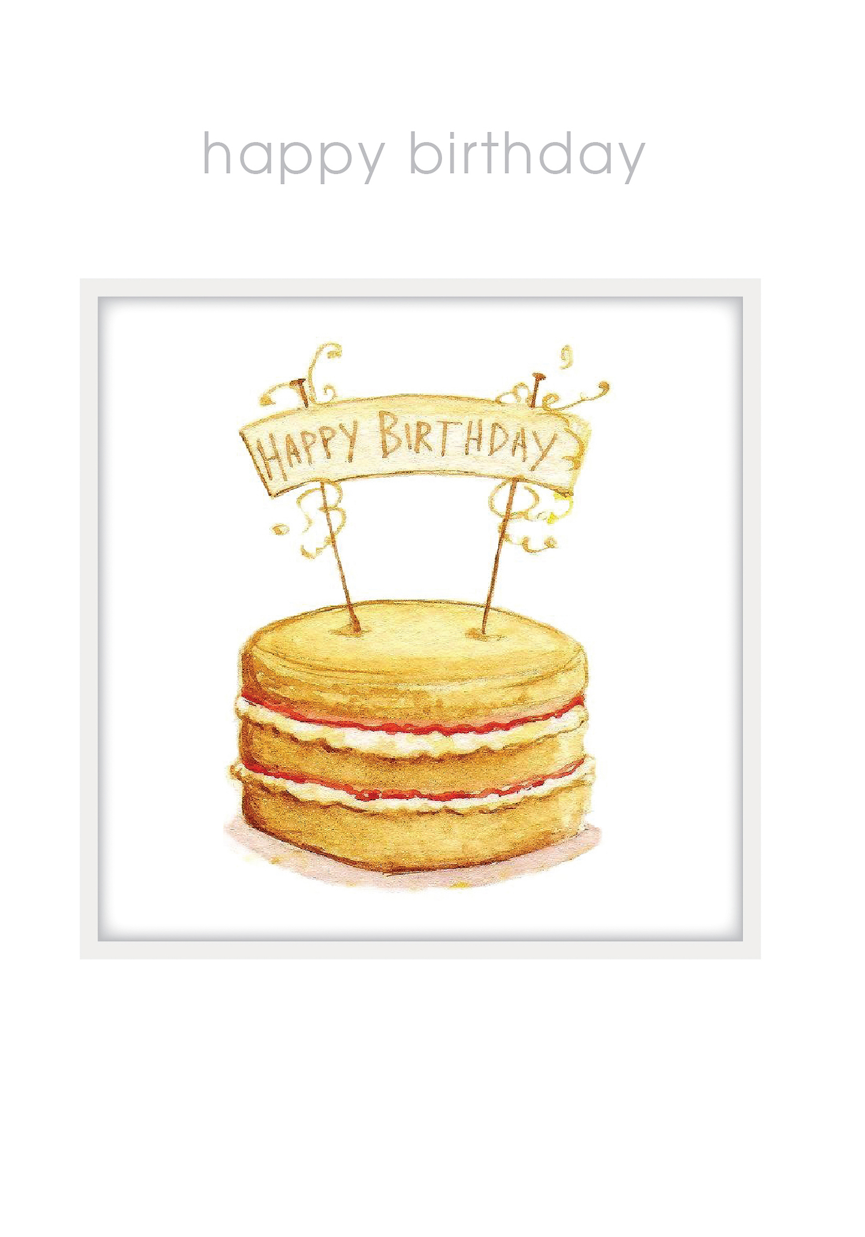 Happy birthday greeting card with cake Royalty Free Vector