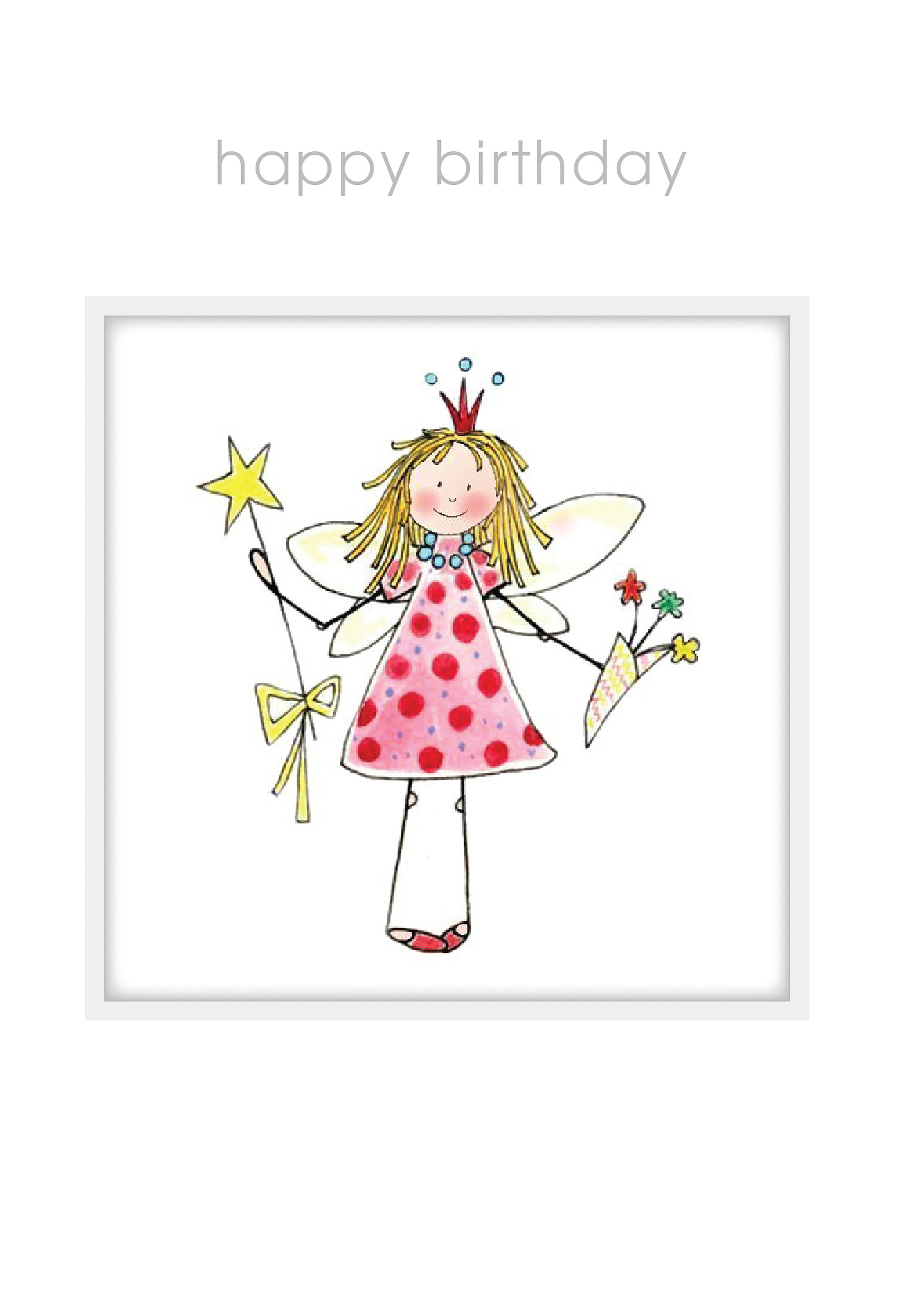 Flowered Fairy Personalised 8.25" Square Birthday Card L2 