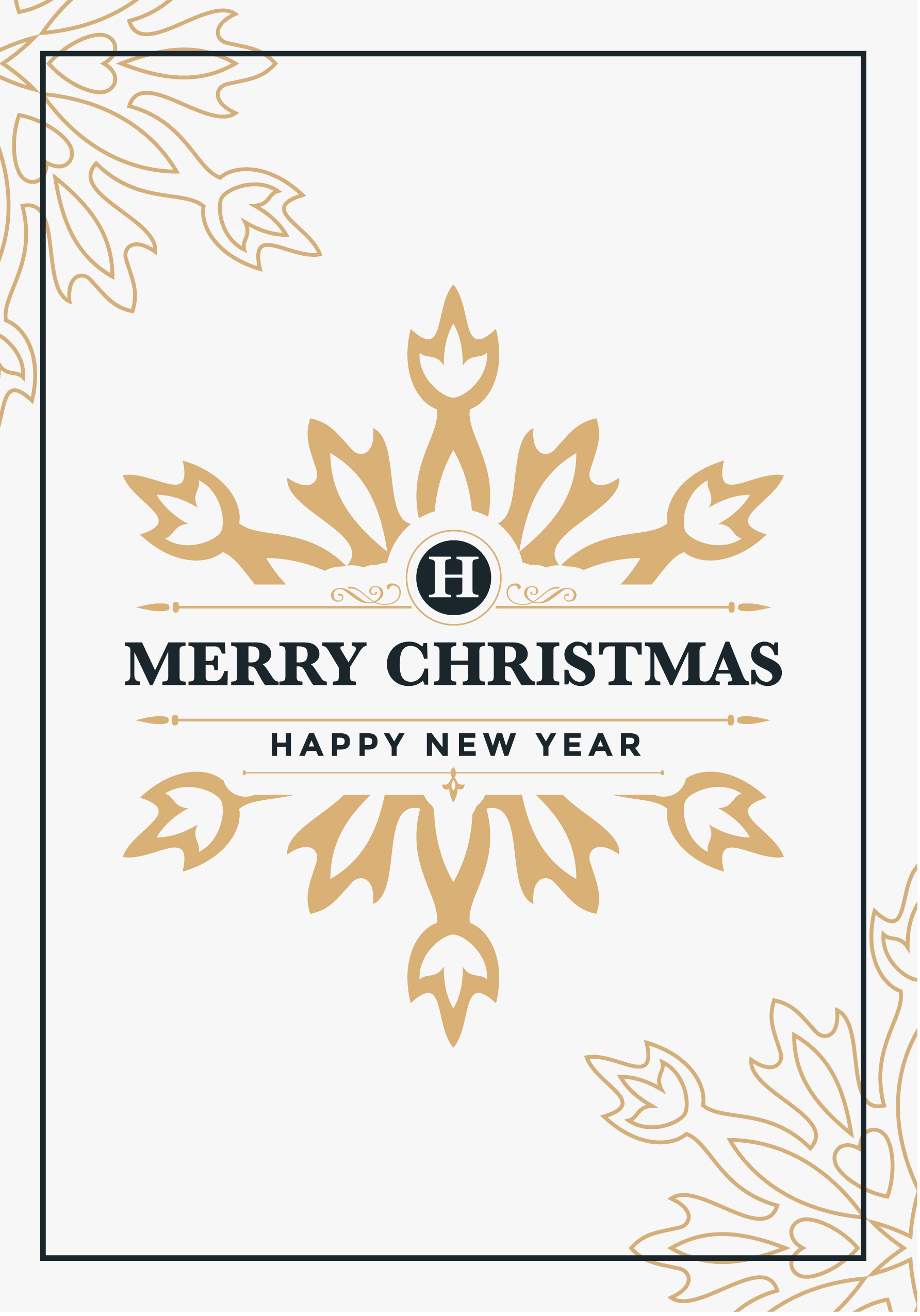 Photograph of Merry Christmas Gold Snowflake