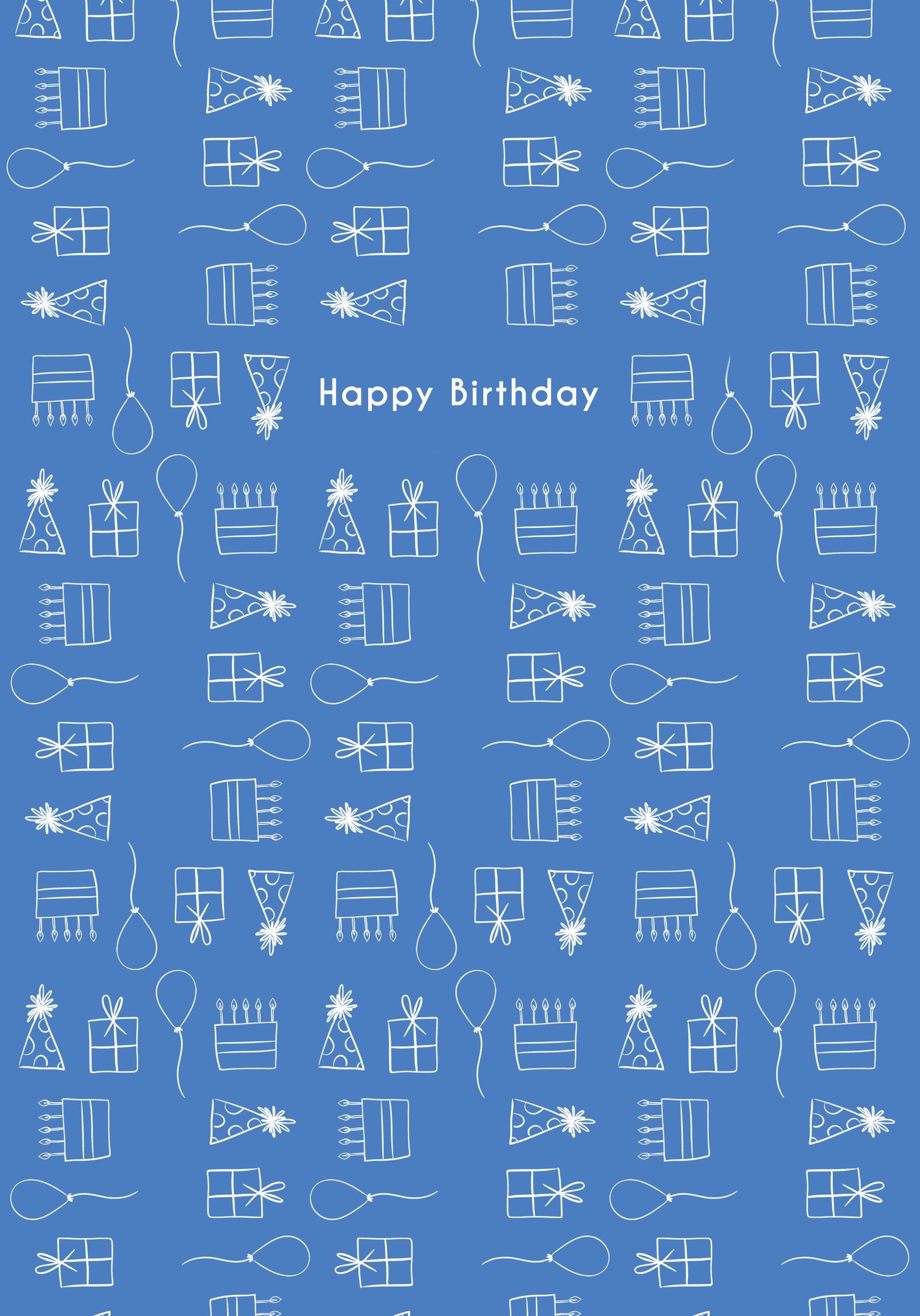 Photograph of Birthday Party Pattern Blue