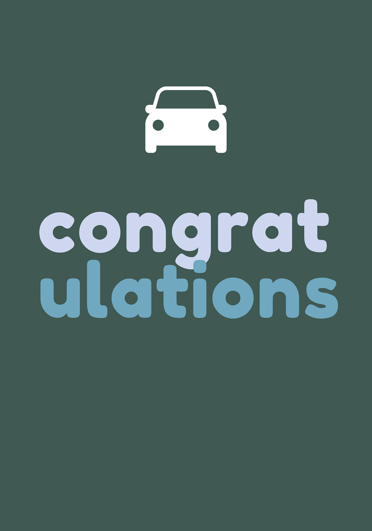 Photograph of Congratulations Driving Test Card