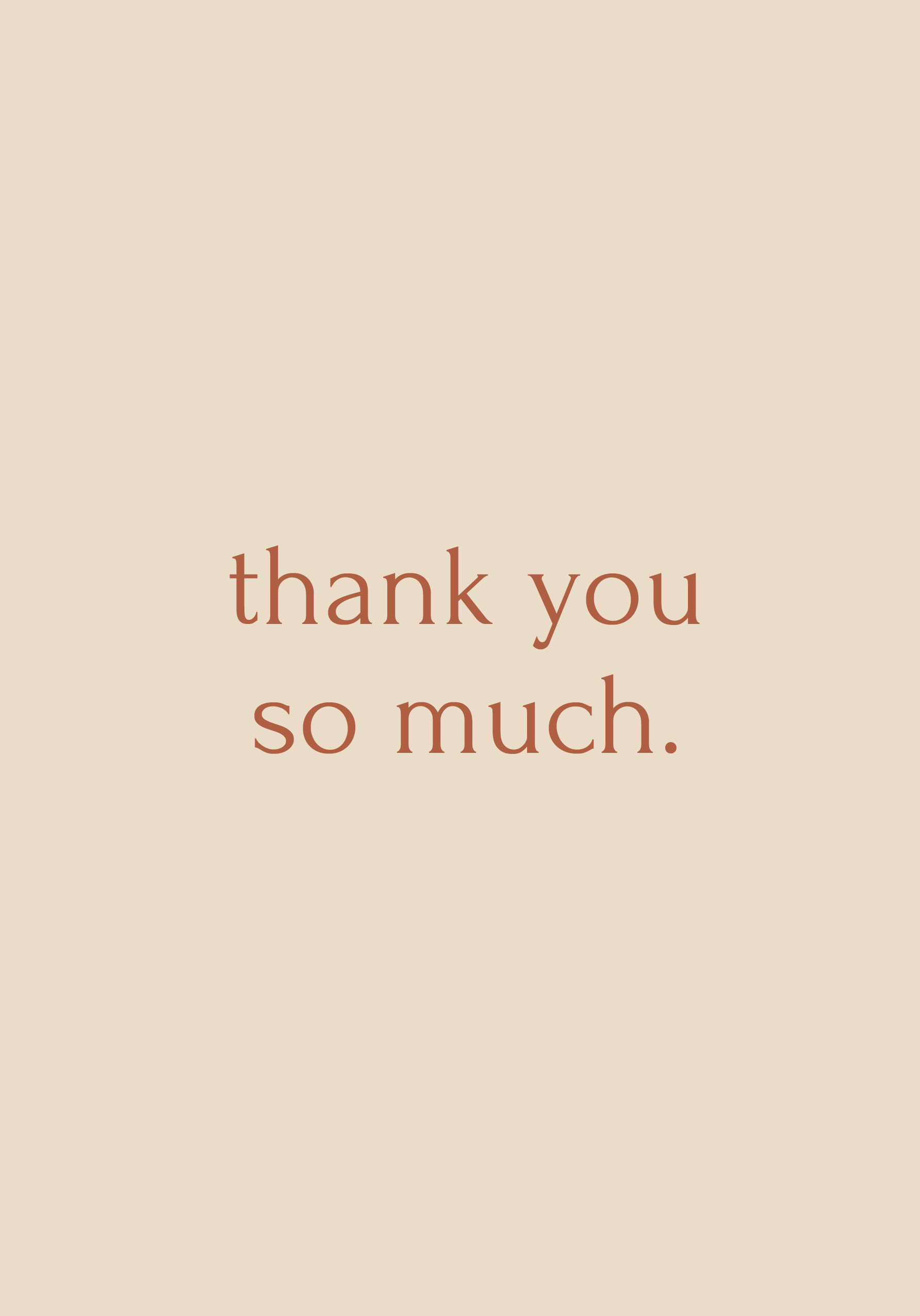 Photograph of Thank You So Much Type Card