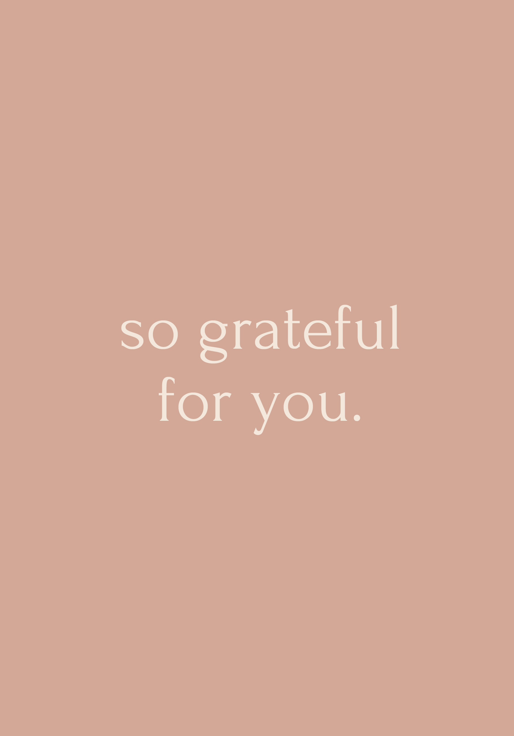 Photograph of So Grateful For You Type Card