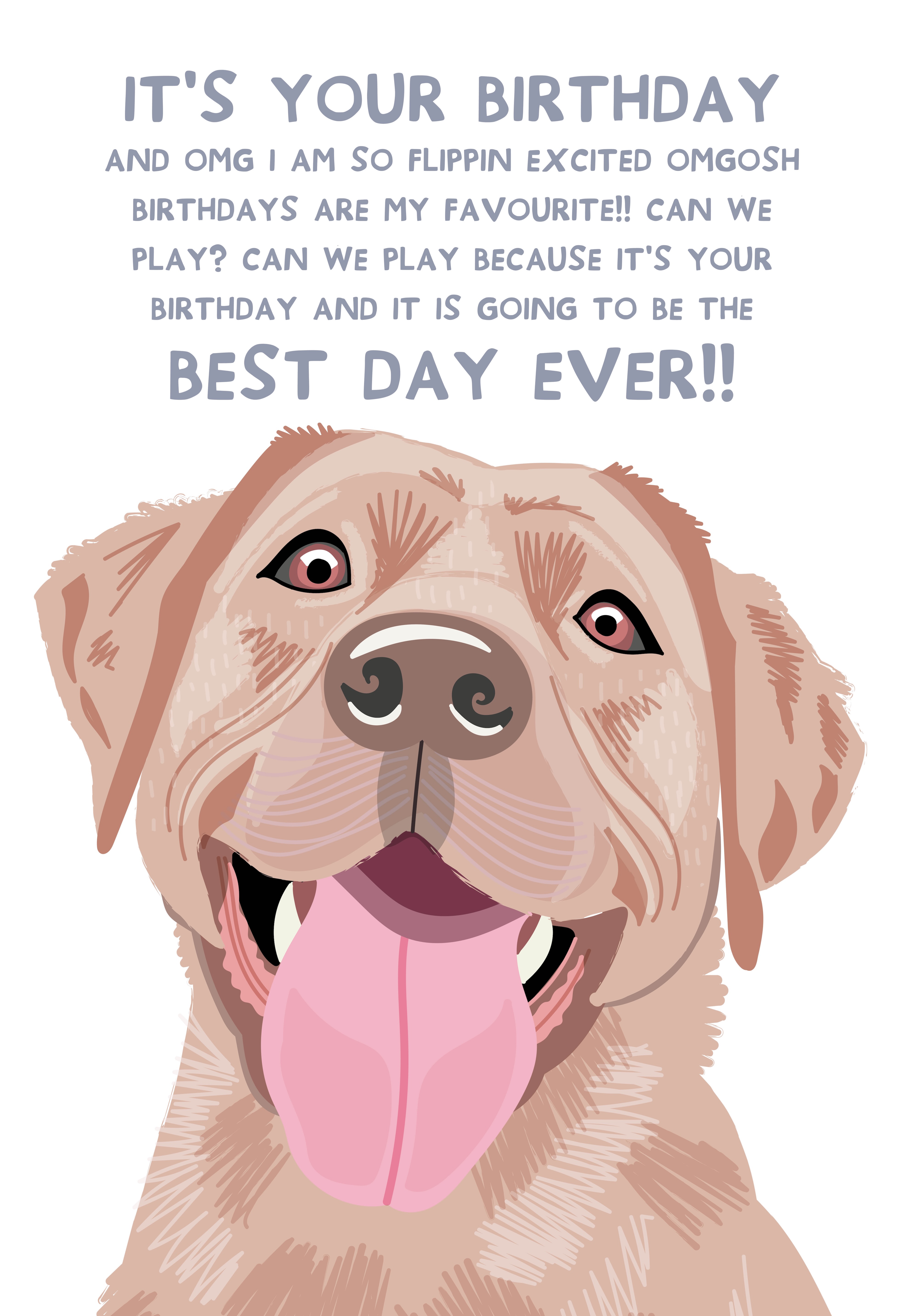 Photograph of Happy Birthday From The Dog - Golden Labrador