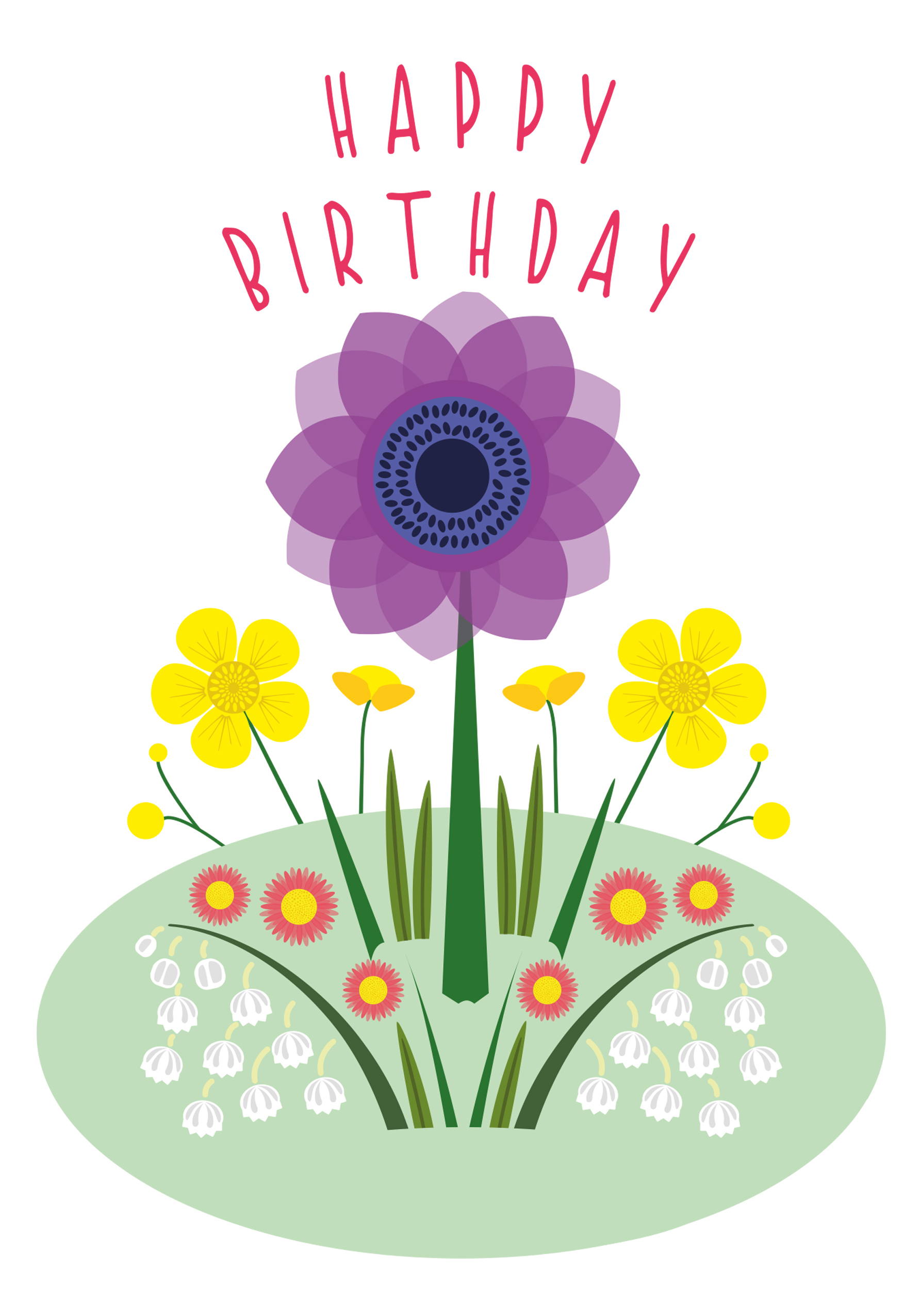 Photograph of Happy Birthday Flowers - Anemone