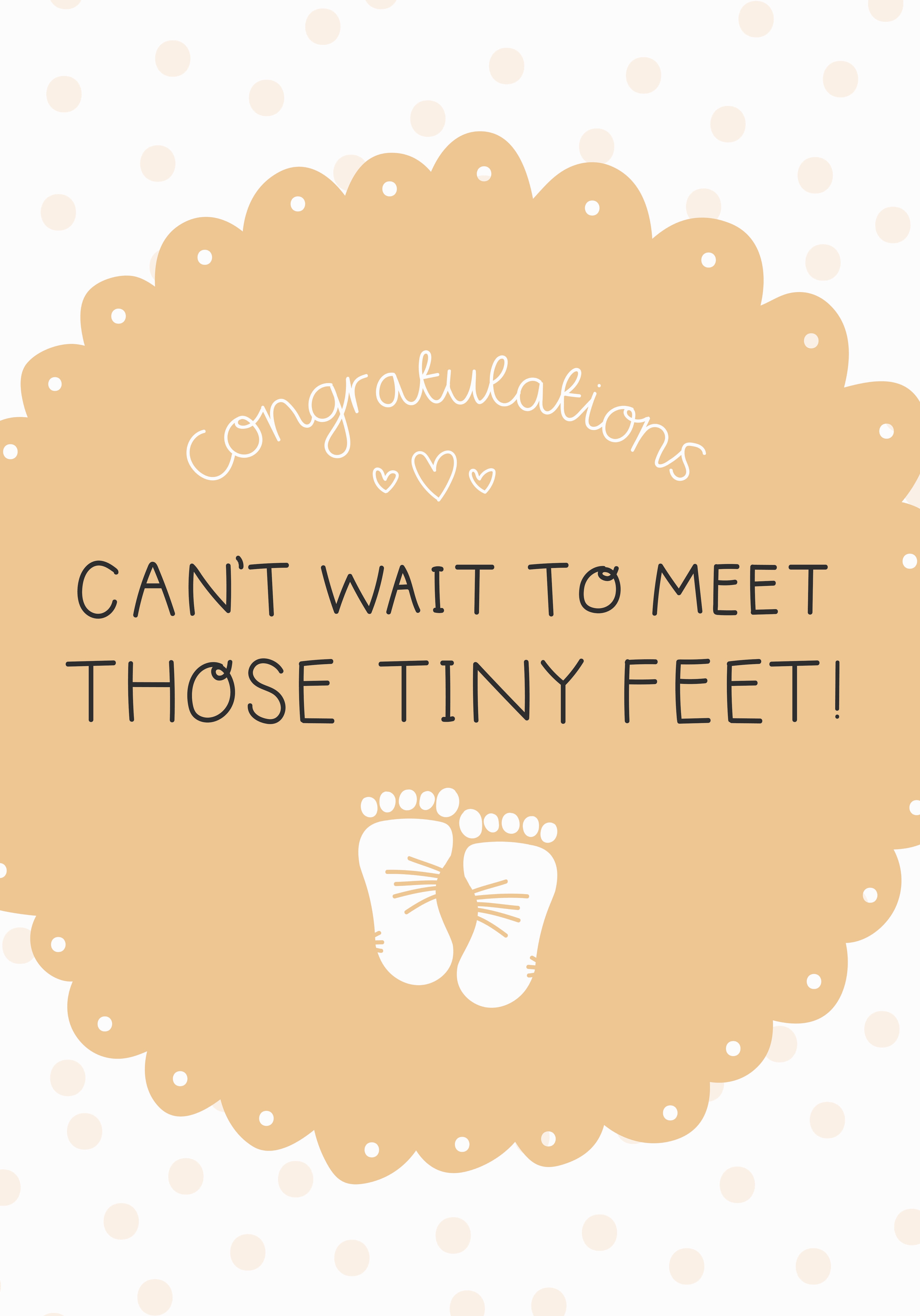 Photograph of New Baby Card - Can't Wait to Meet Tiny Feet