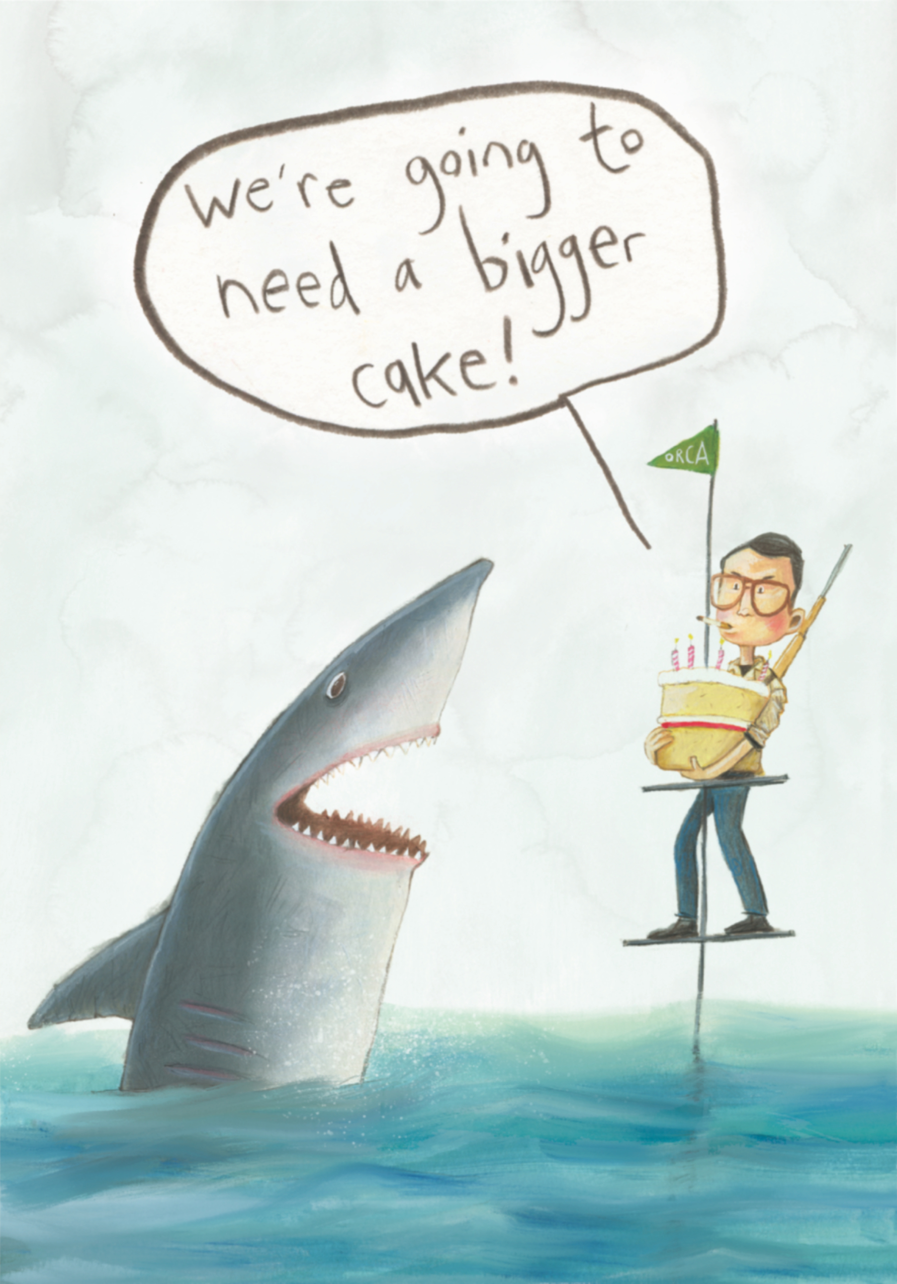 Photograph of Bigger Cake - Jaws - Birthday Card