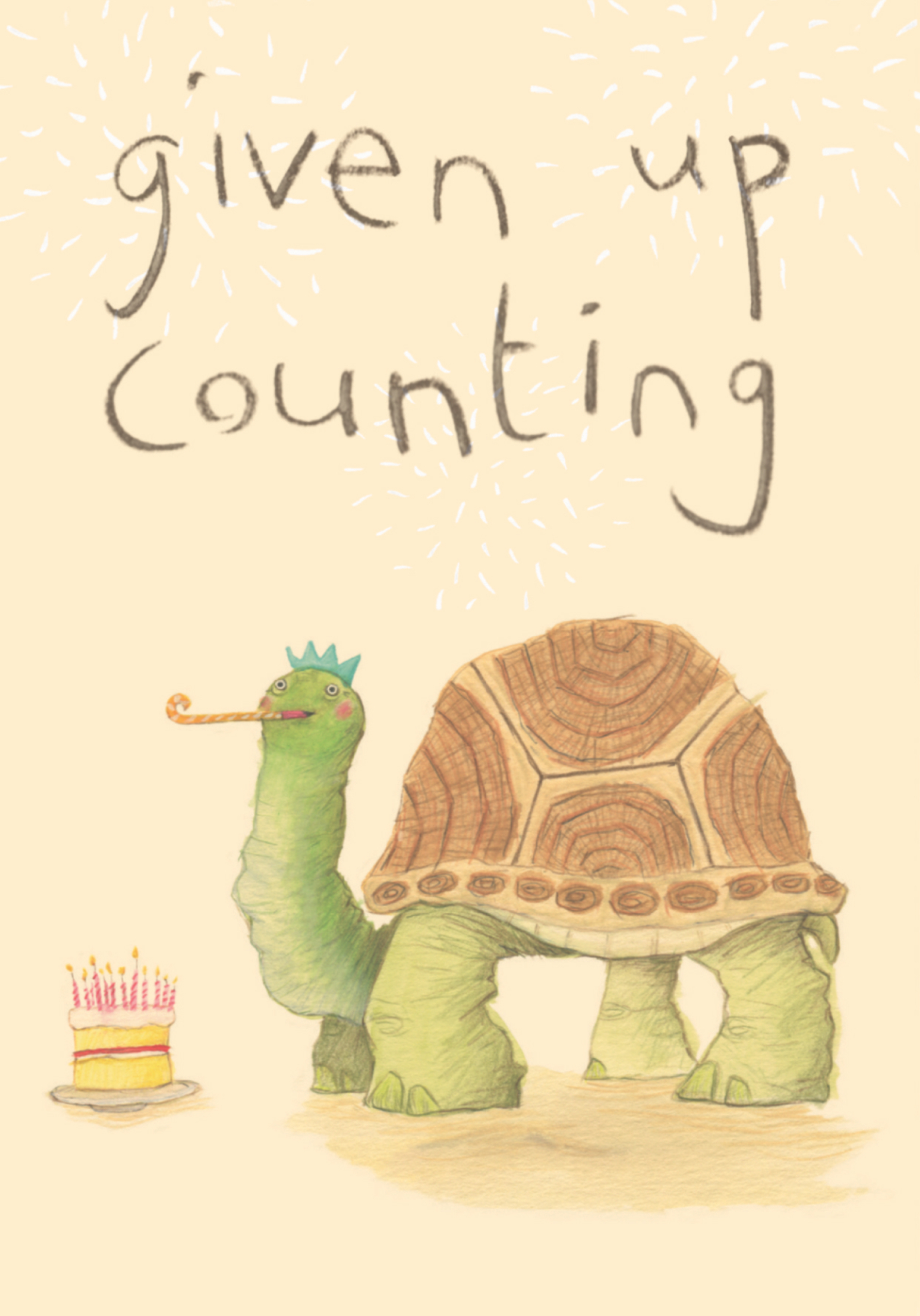 Photograph of given up counting - turtle - birthday card