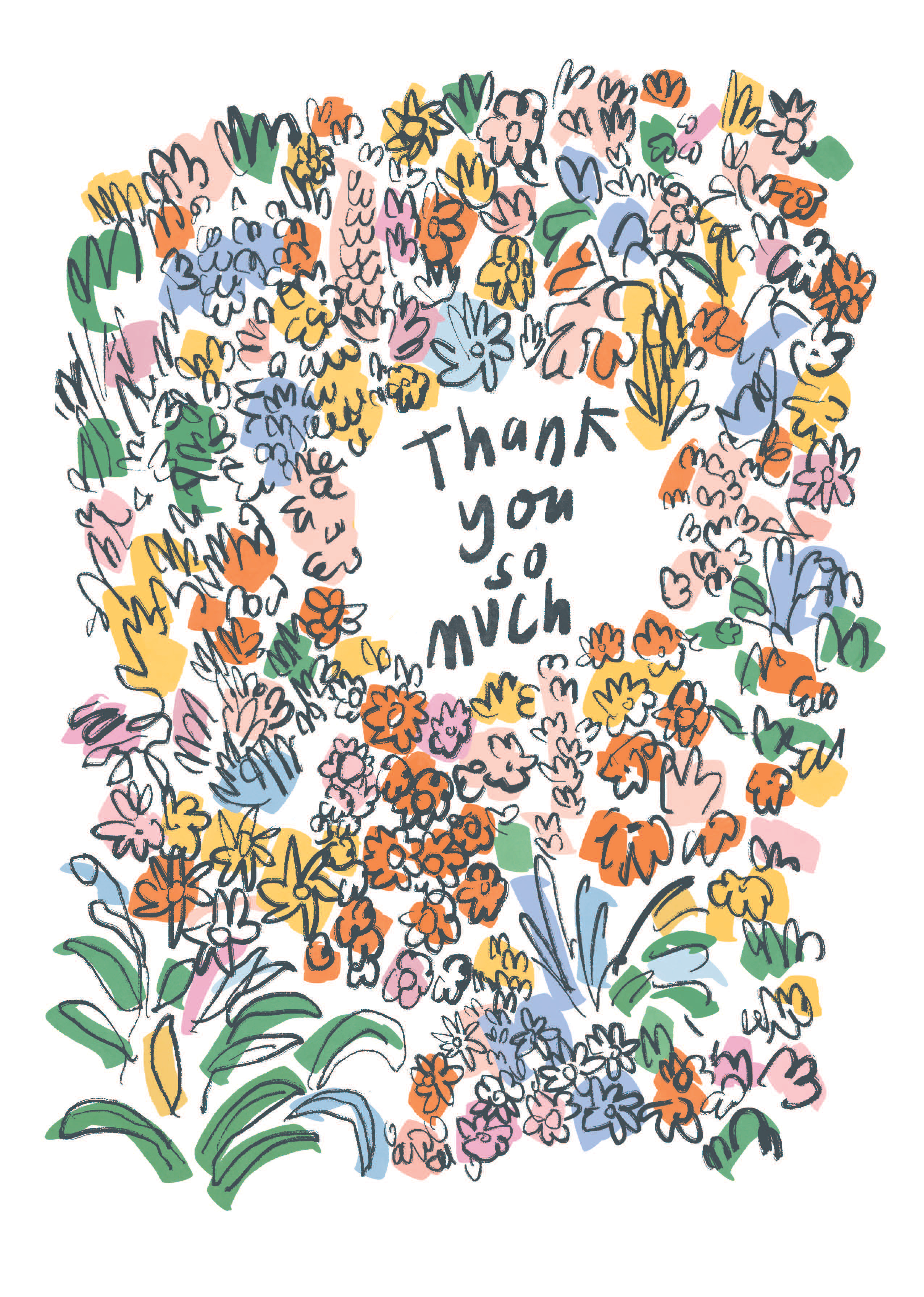 Photograph of Thank you so much floral card