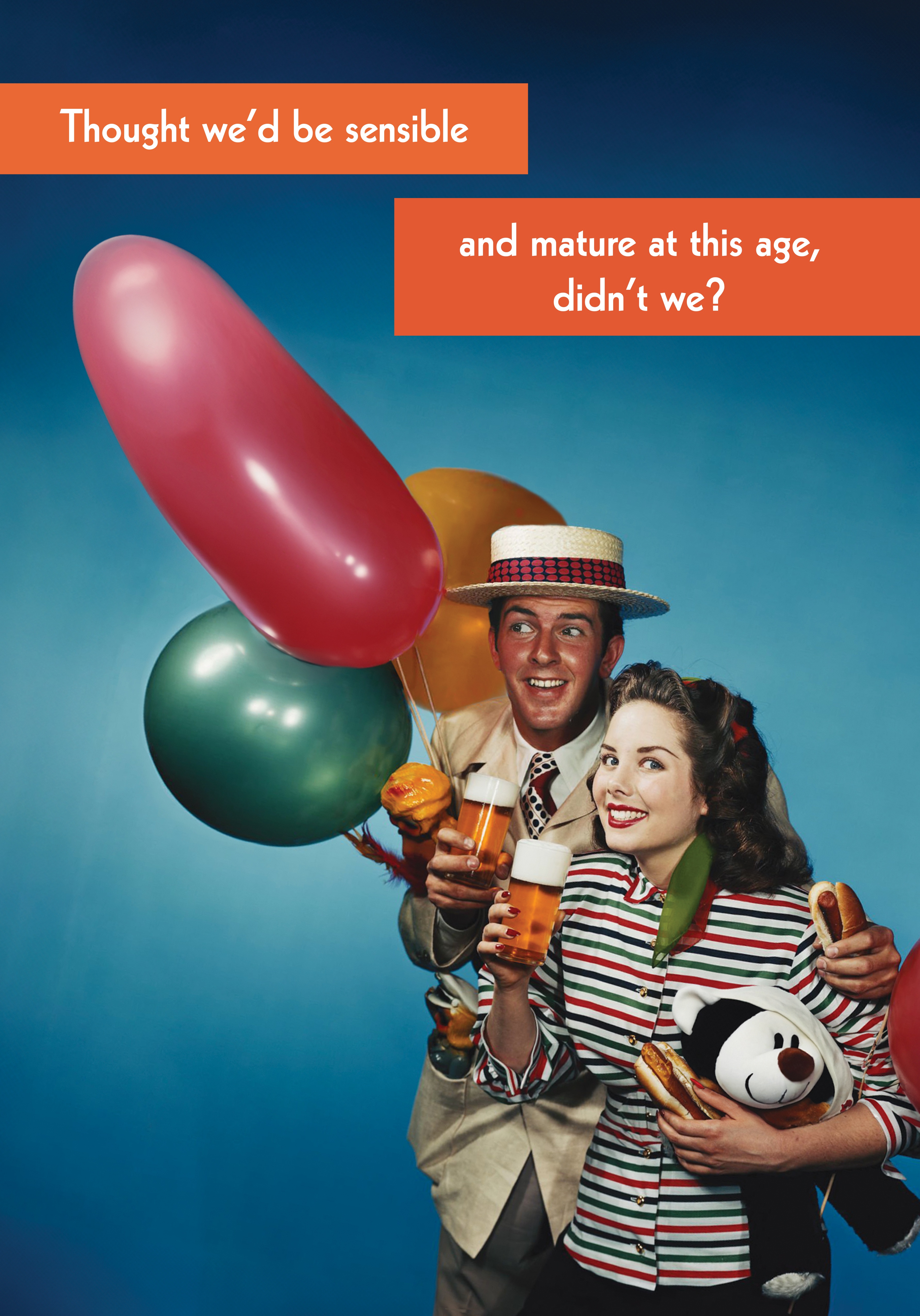 Photograph of Cheeky Retro Balloon Card - Sensible & Mature?