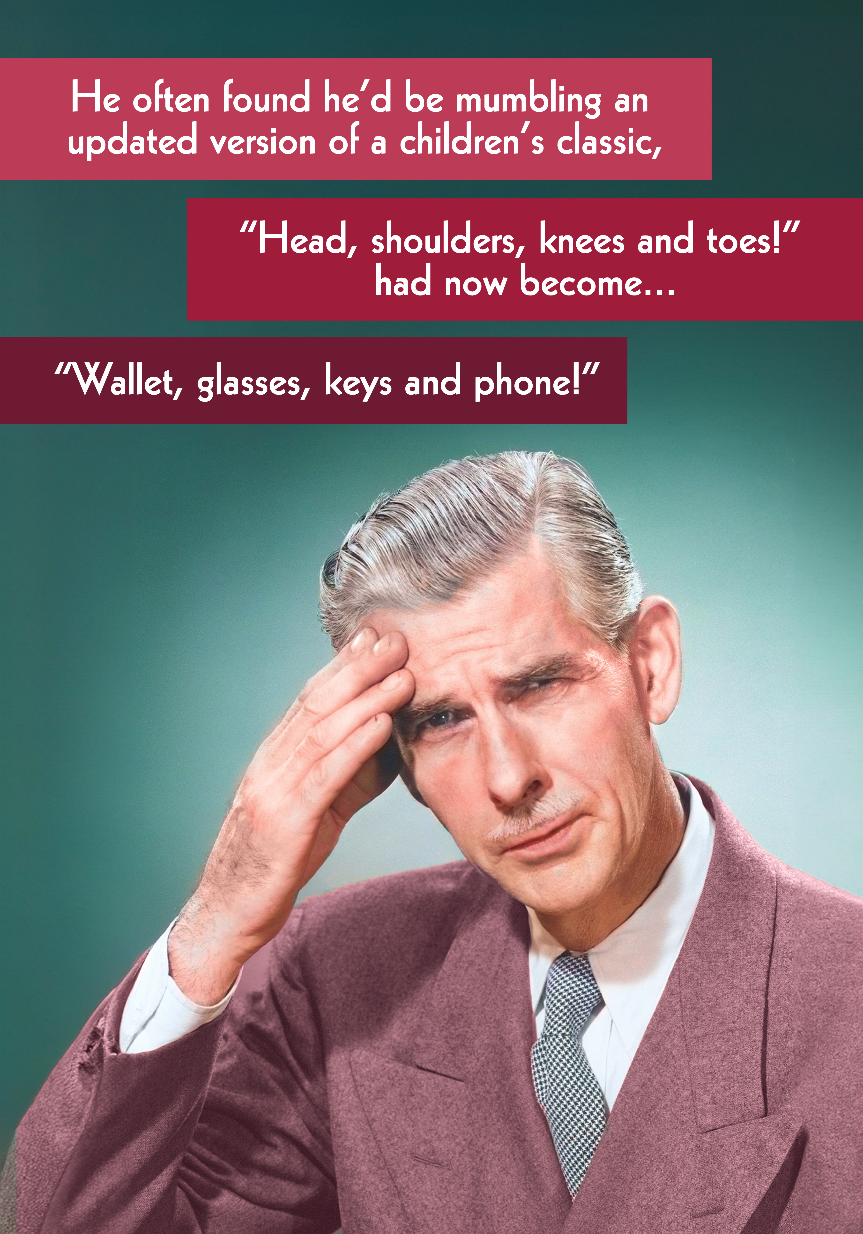 Photograph of Funny Retro Male Card - Mumbling