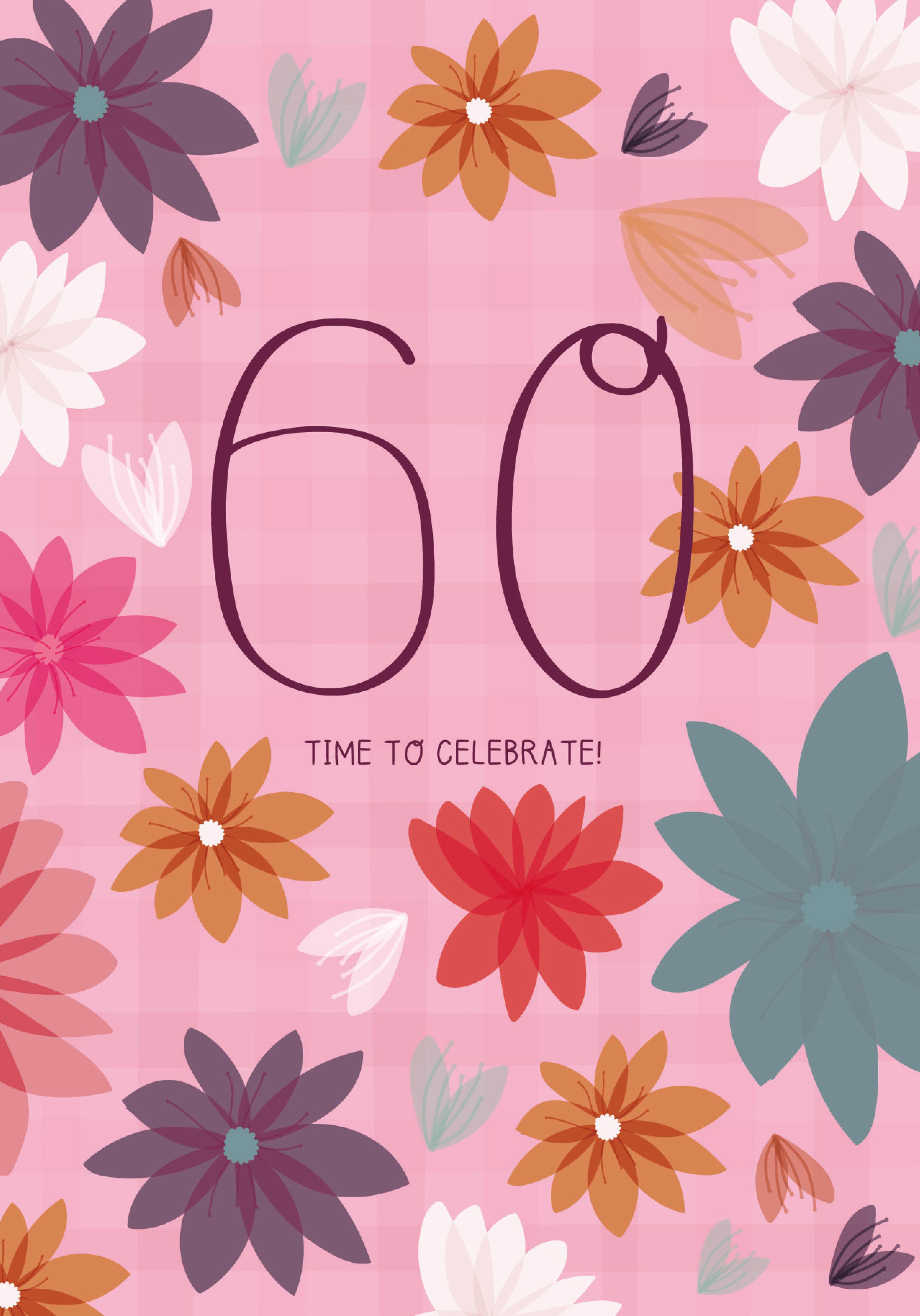 Photograph of 60th Birthday - Floral Milestone Card