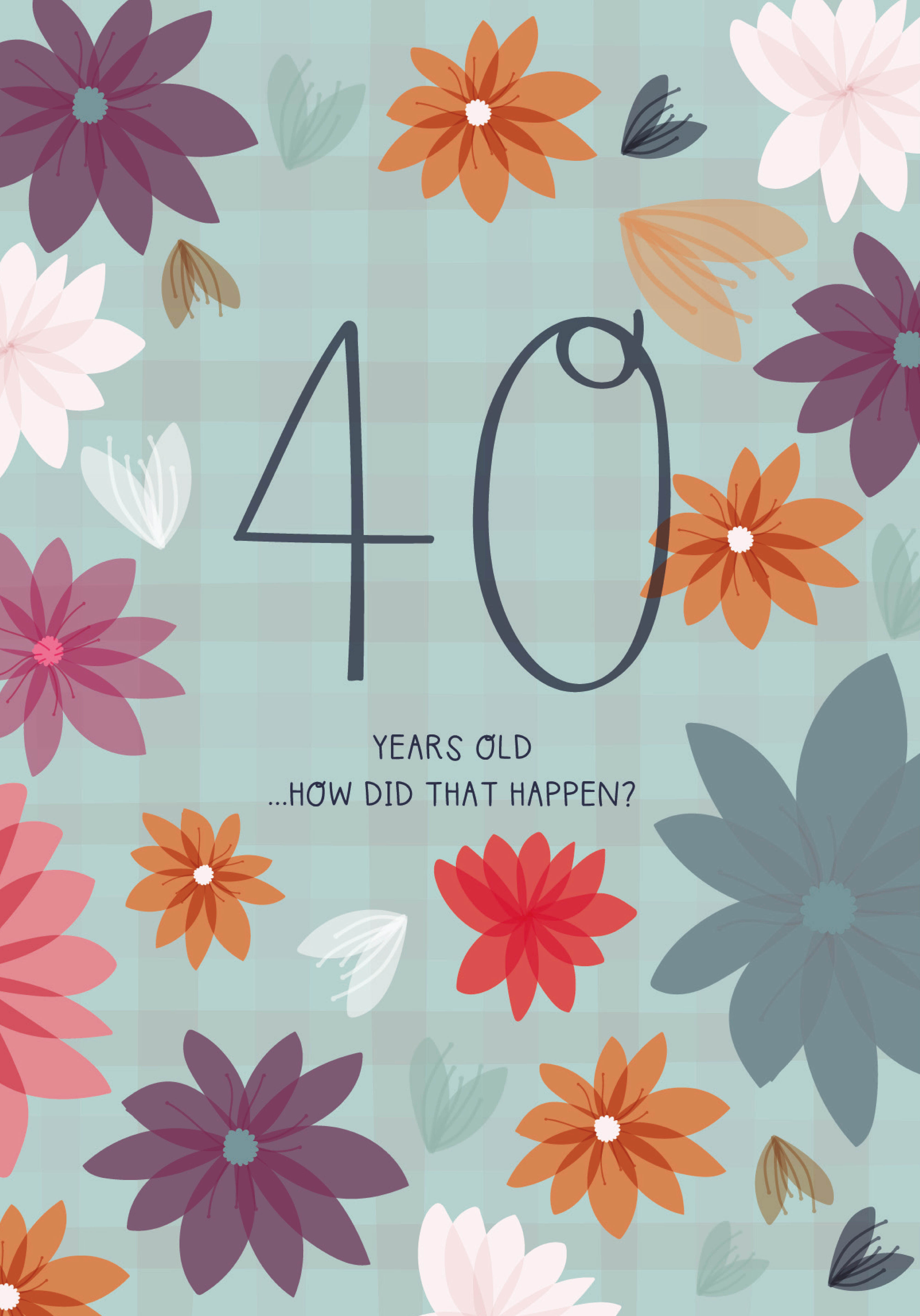 Photograph of 40th Birthday - Floral Milestone Card