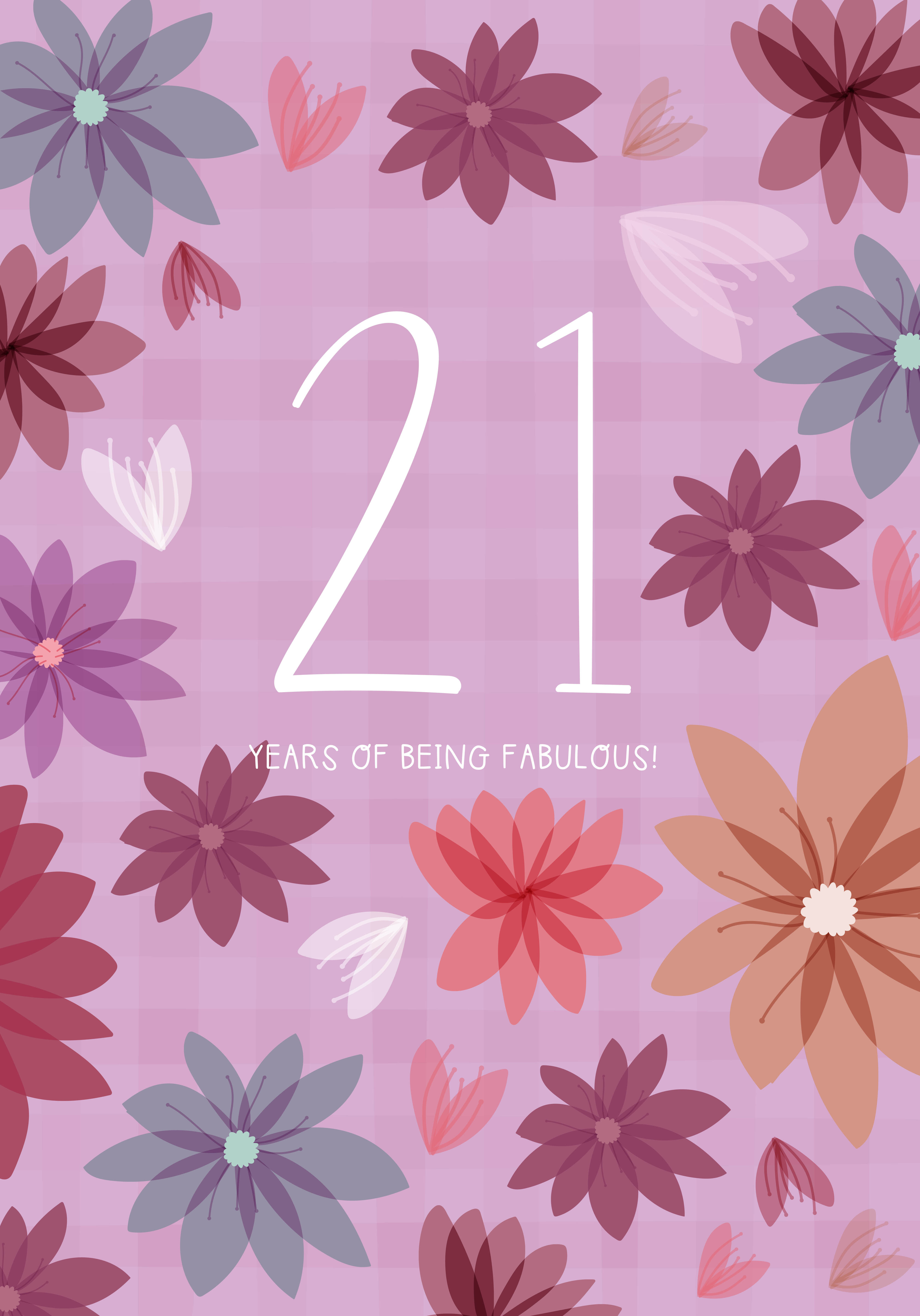 Photograph of 21st Birthday - Floral Milestone Card