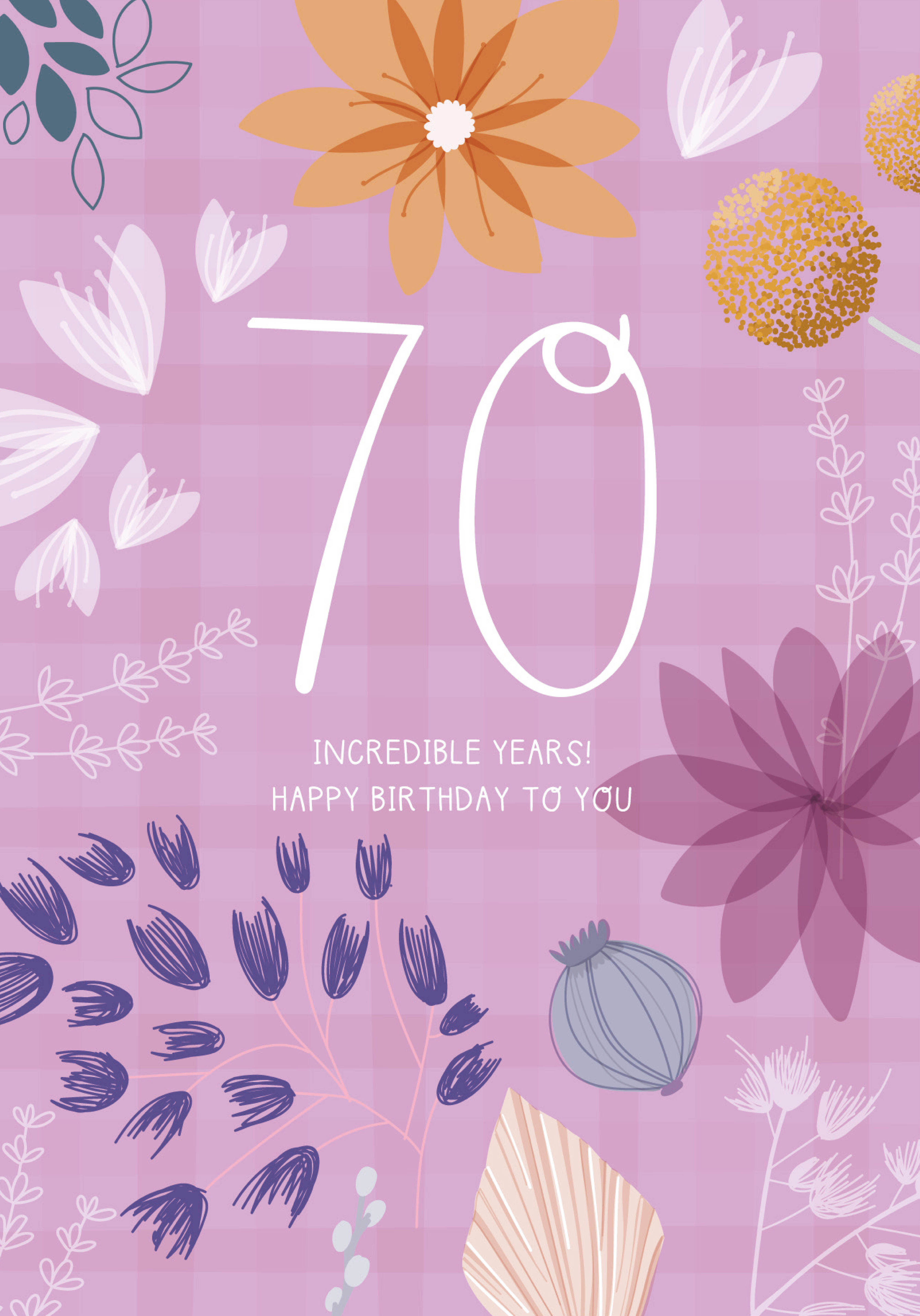 Photograph of 70th Birthday - Floral Milestone Card