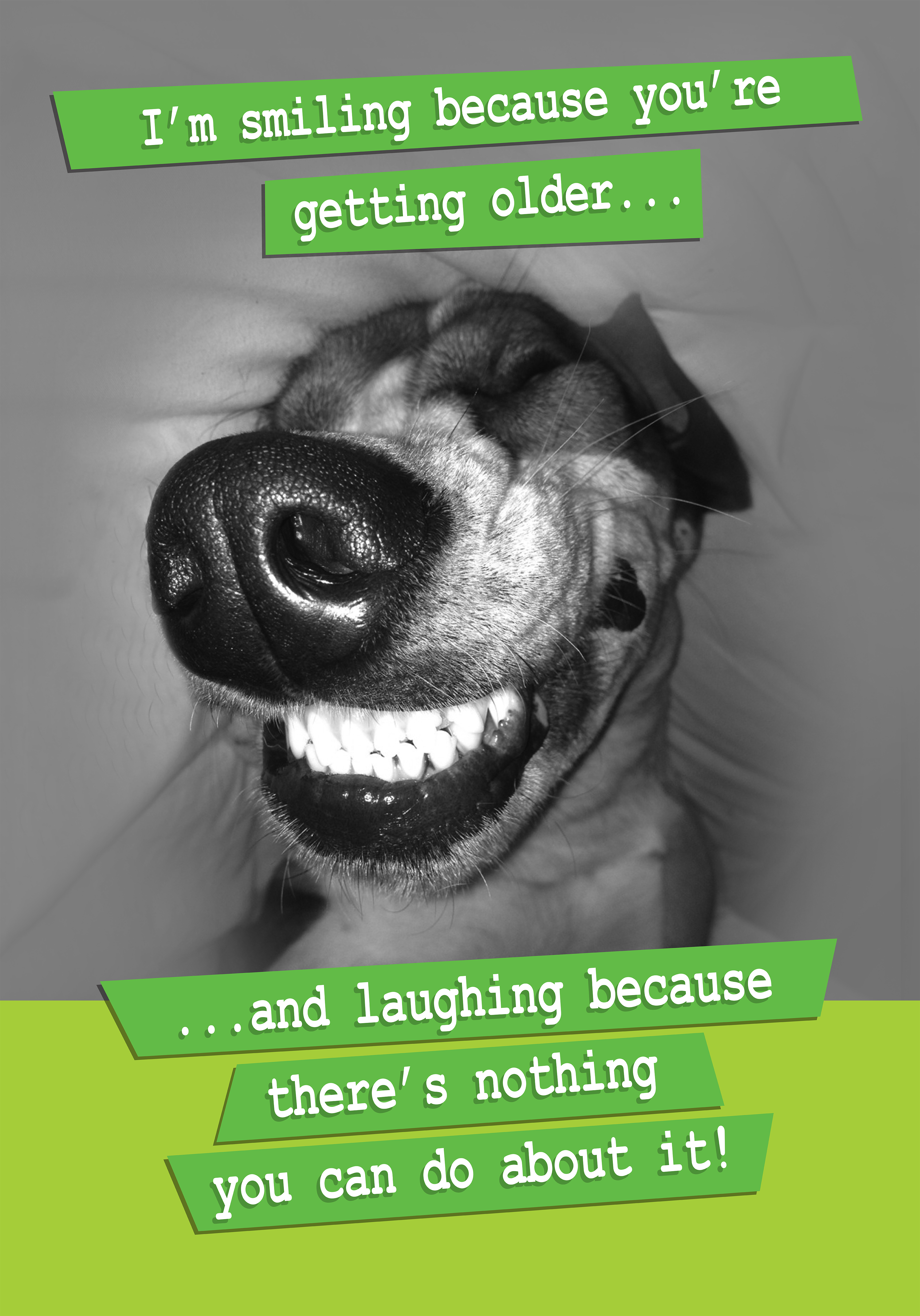 Photograph of I'm smiling because you're getting older...