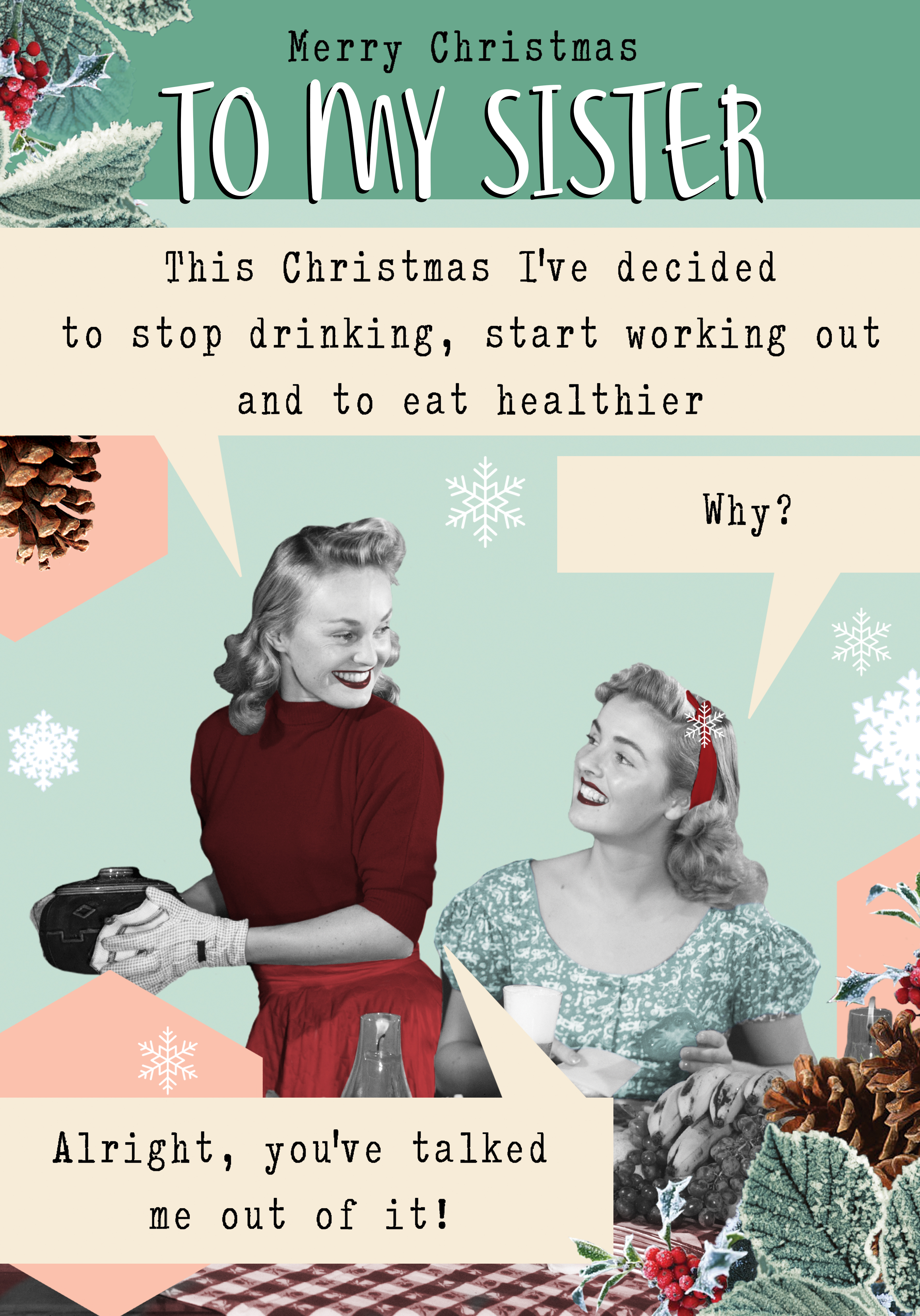 Photograph of Sister Funny Retro Christmas - Working Out