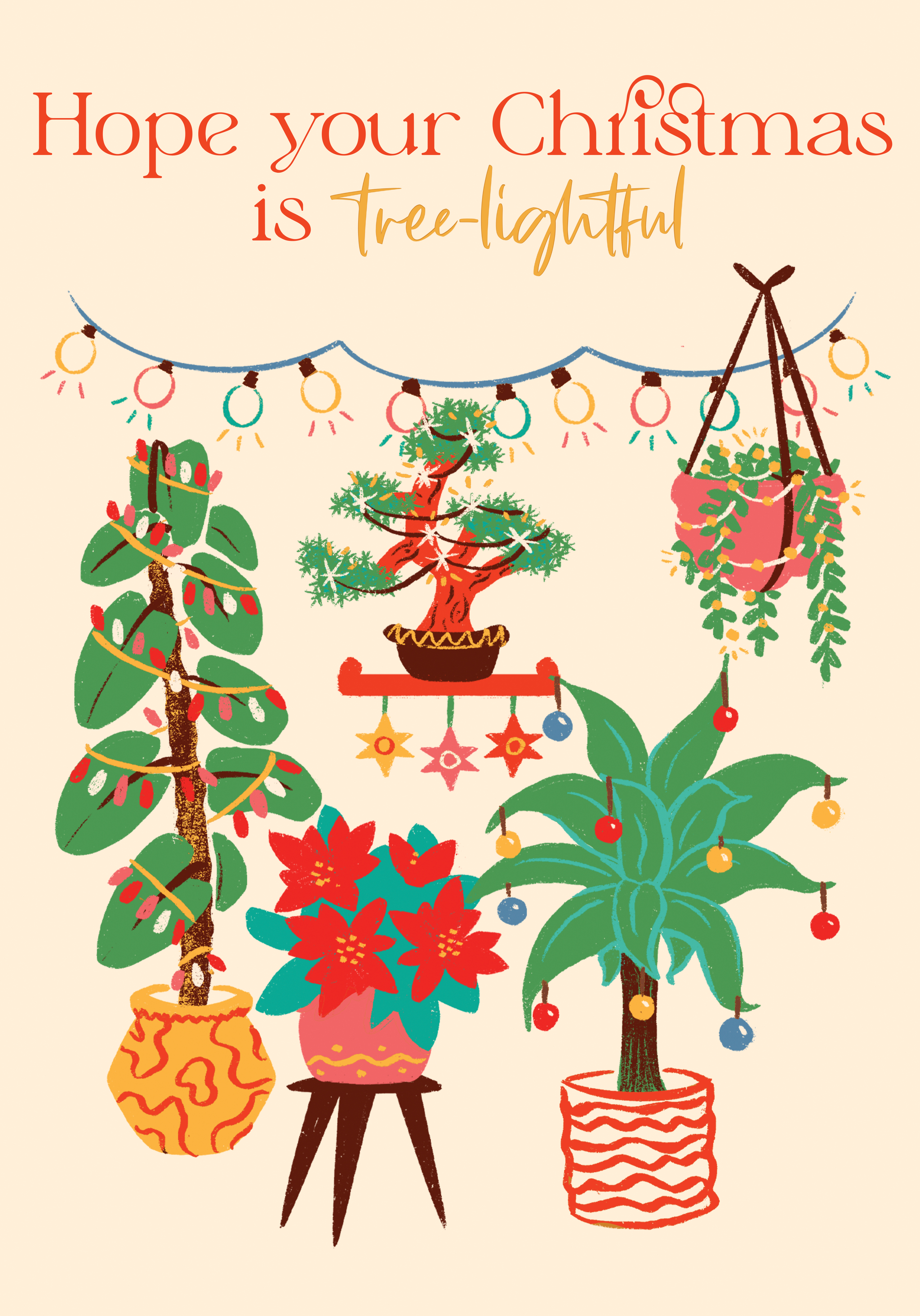 Photograph of House Plant Christmas Card - Tree-lightful!