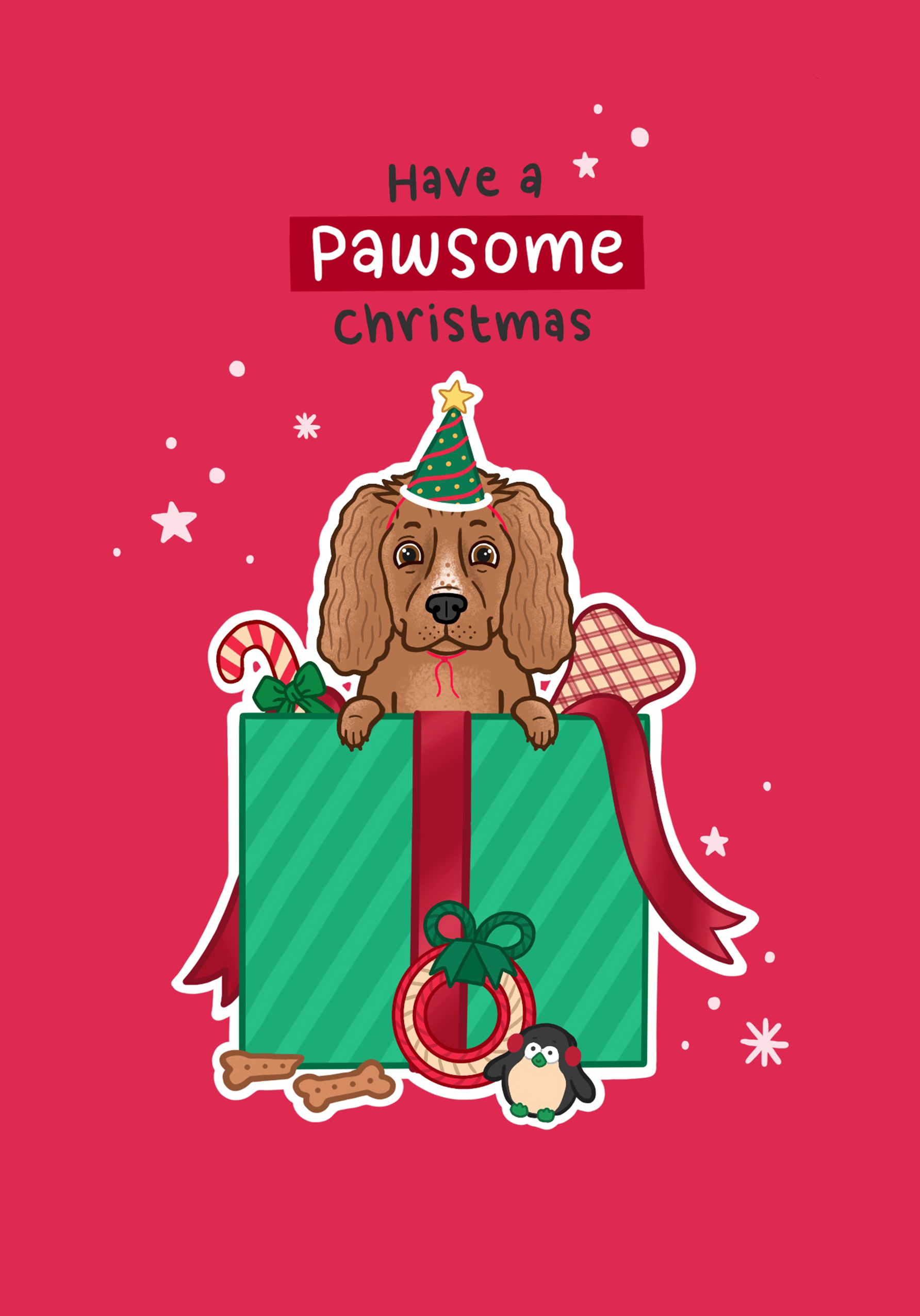 Photograph of Cocker spaniel Pawsome Christmas