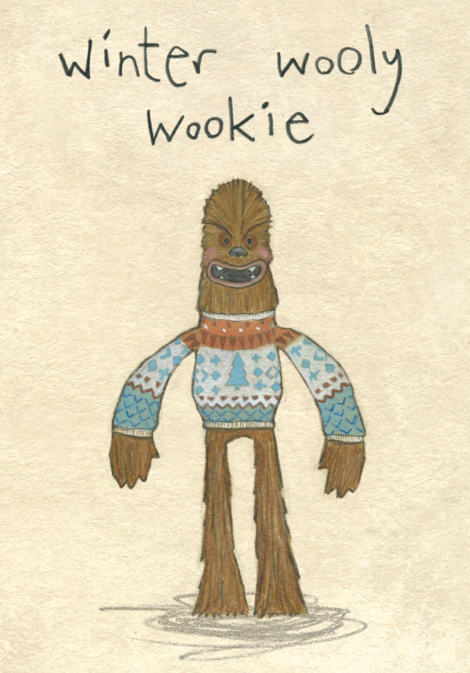 Photograph of Winter Wooly Wookie - Star Wars Christmas Card