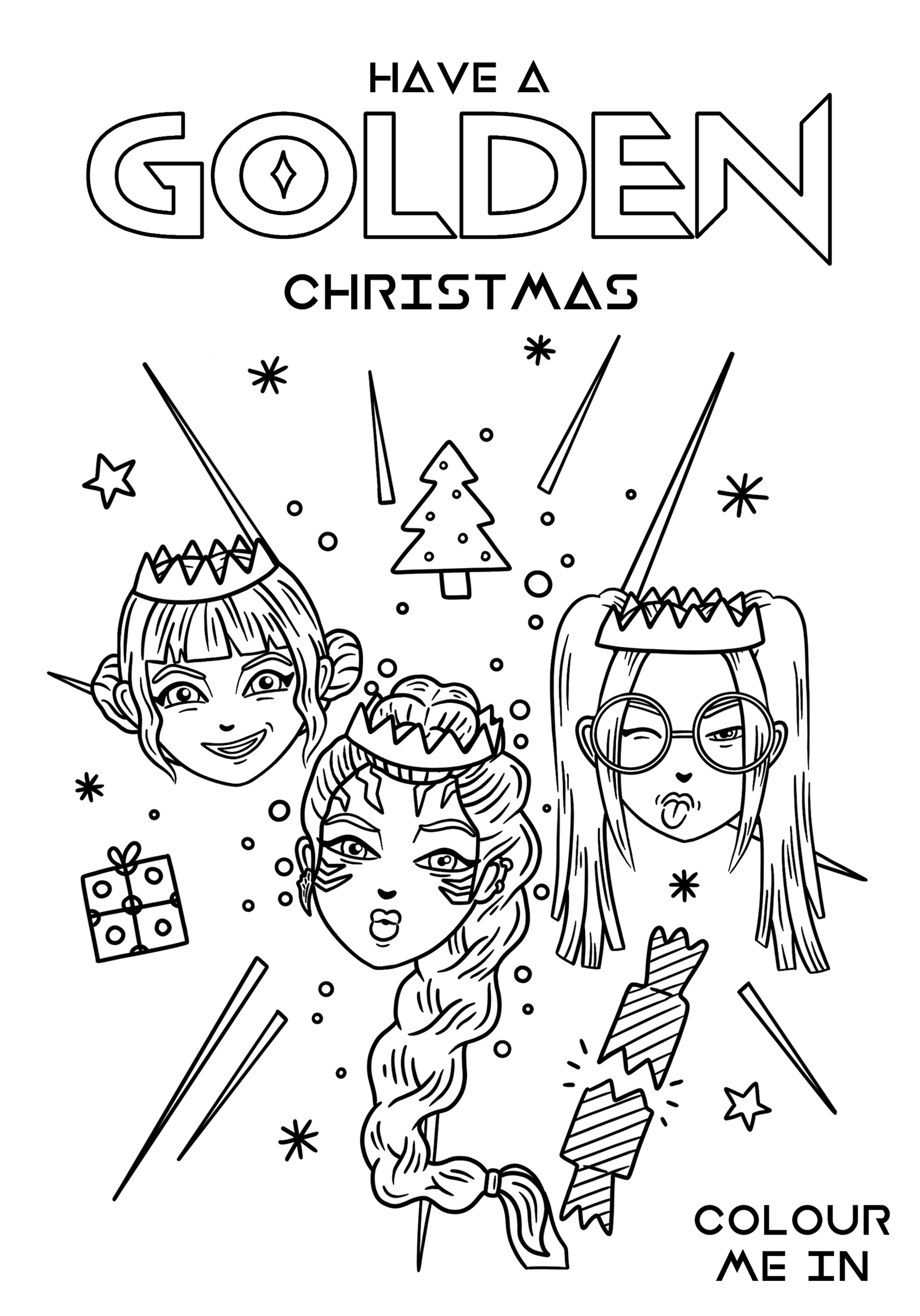 Photograph of Golden Christmas Colour Me In
