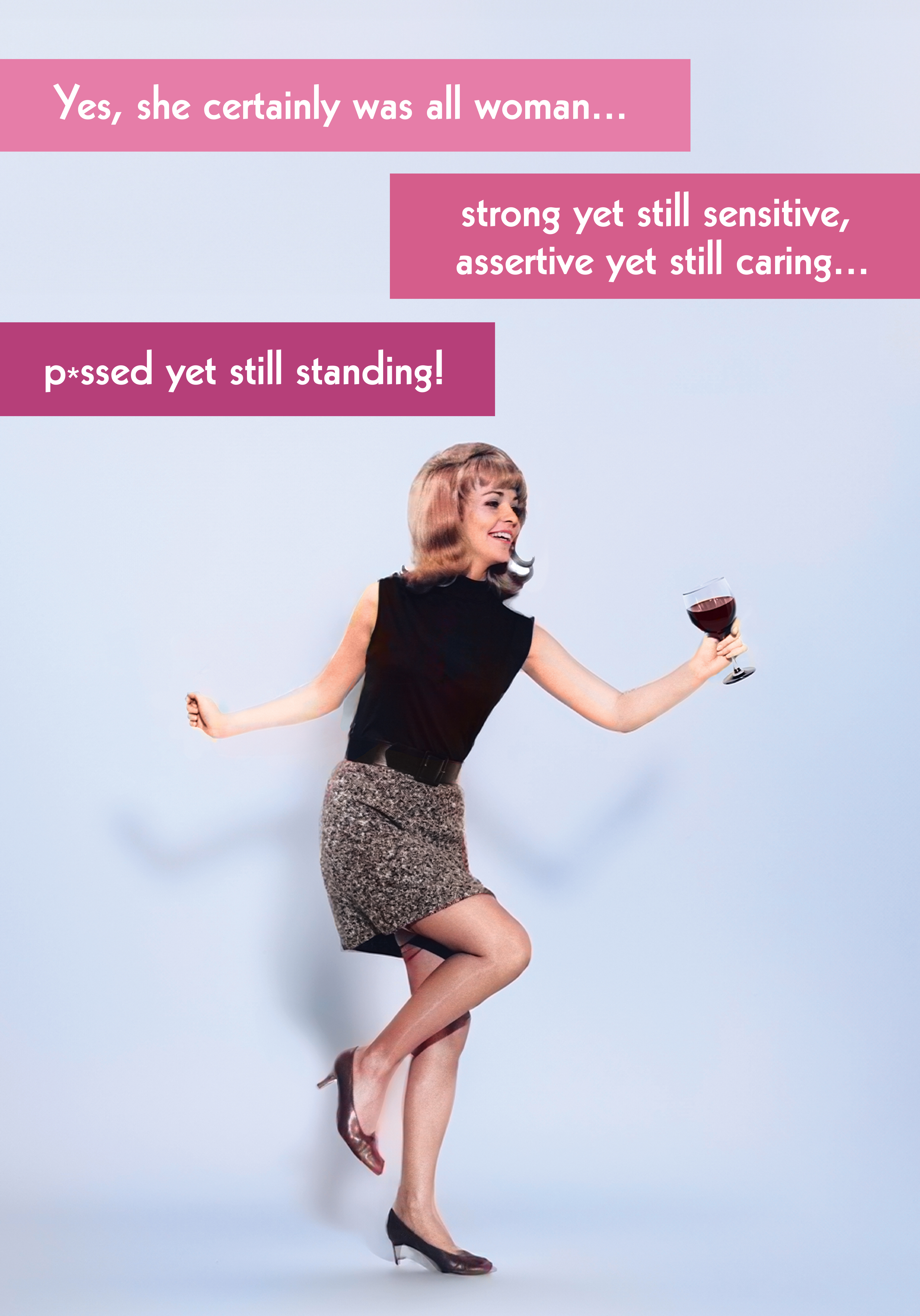 Photograph of Funny Female Retro Card - Still Standing