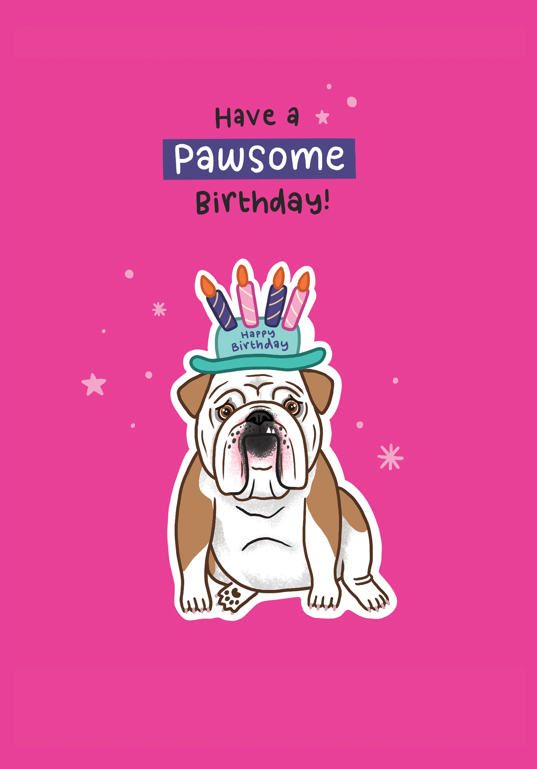 Photograph of Pawsome birthday Bulldog