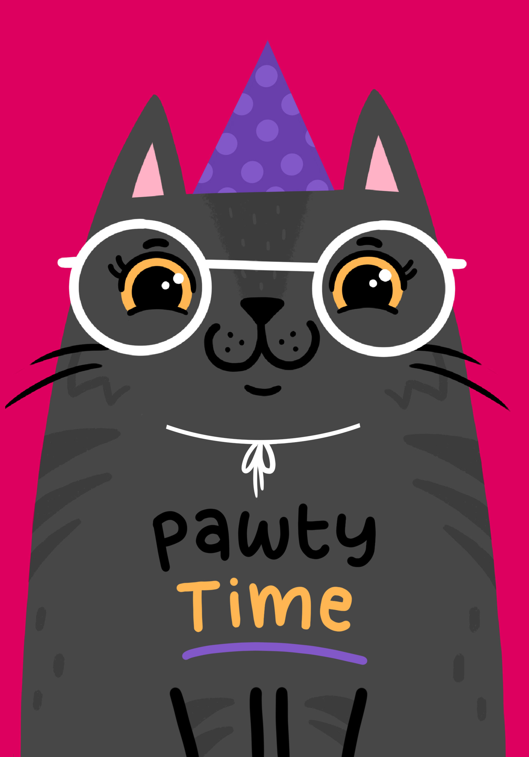 Photograph of Pawty Time Black Cat