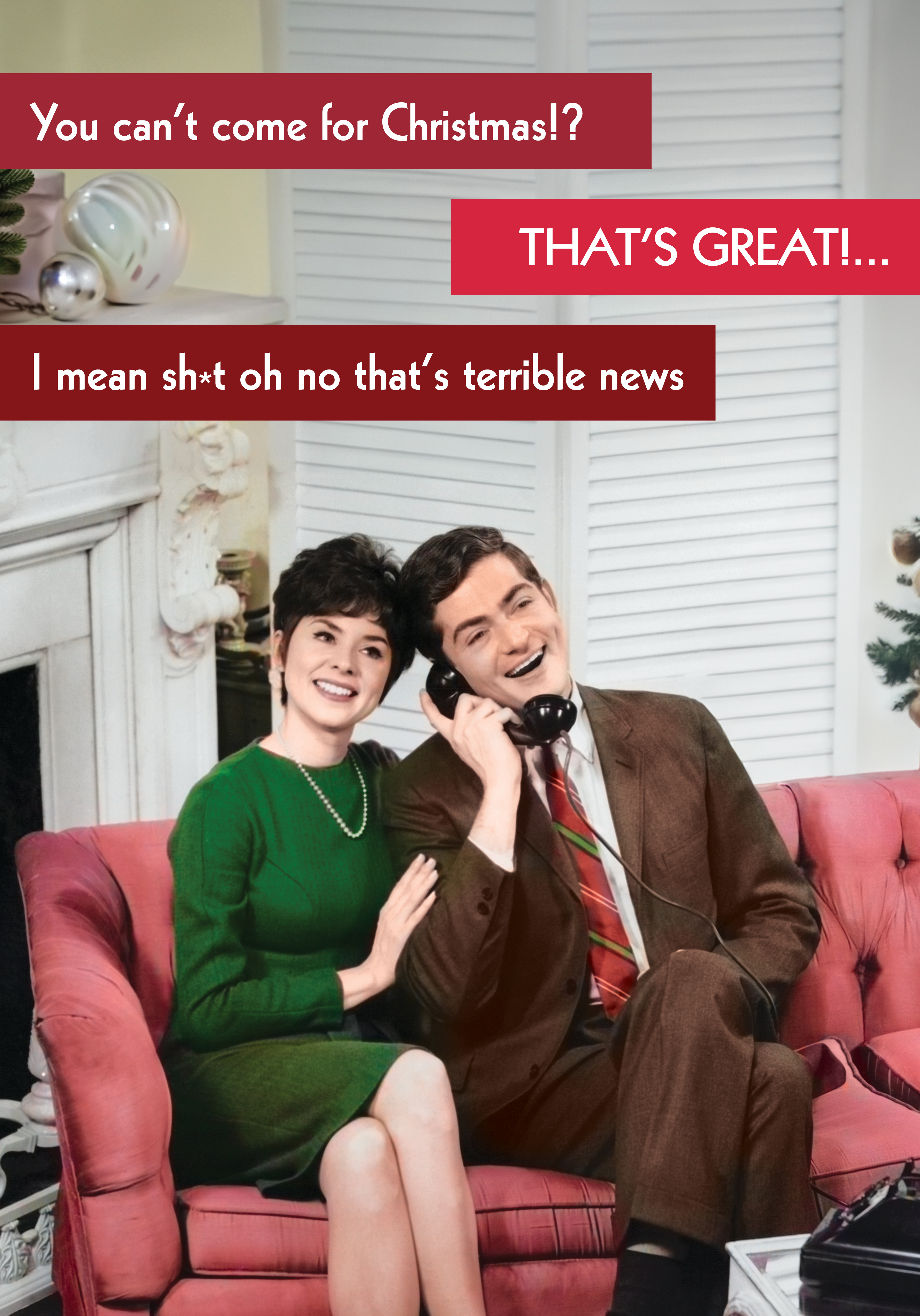 Photograph of You can't come for Christmas?