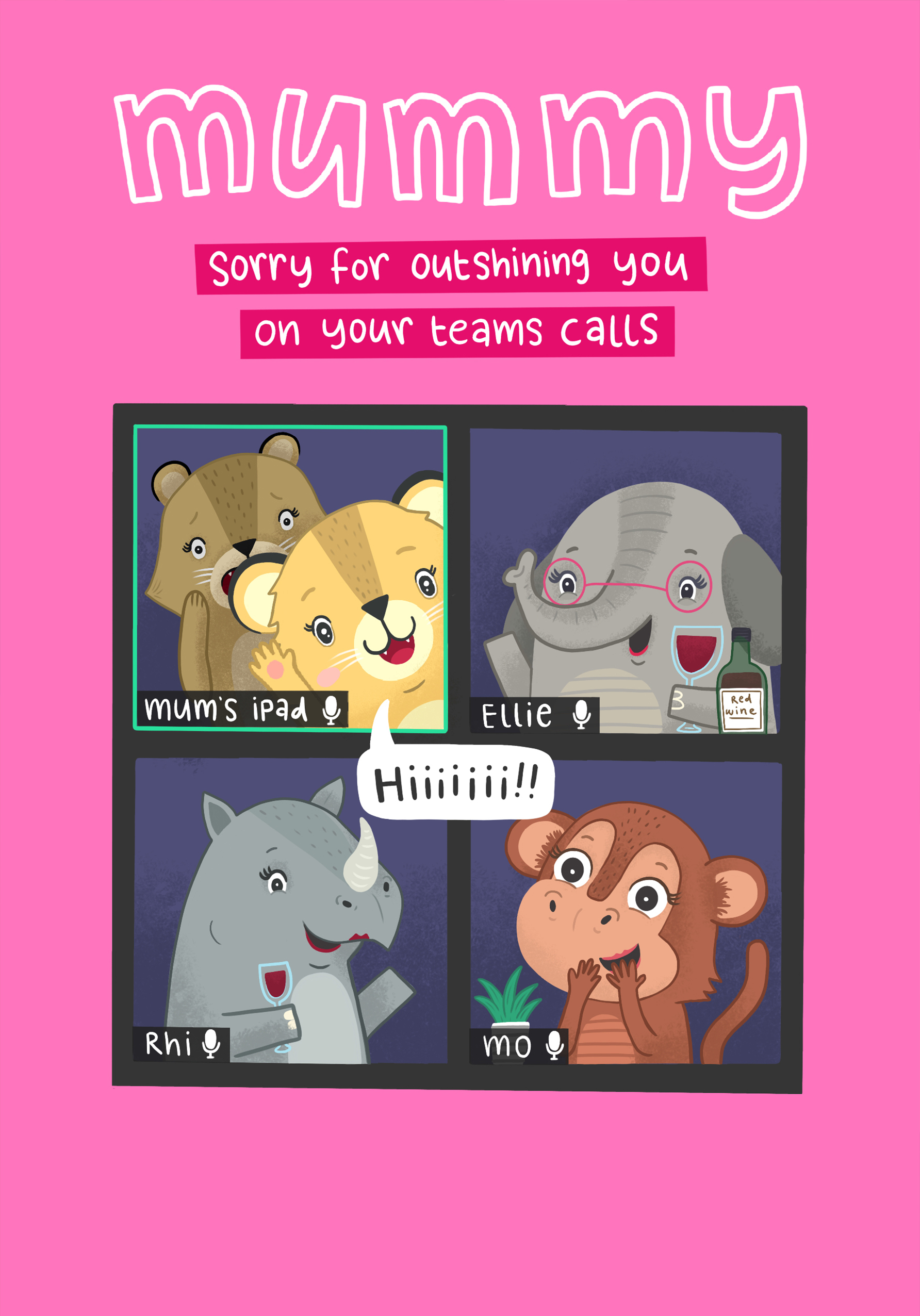 Photograph of Mum Teams Call card
