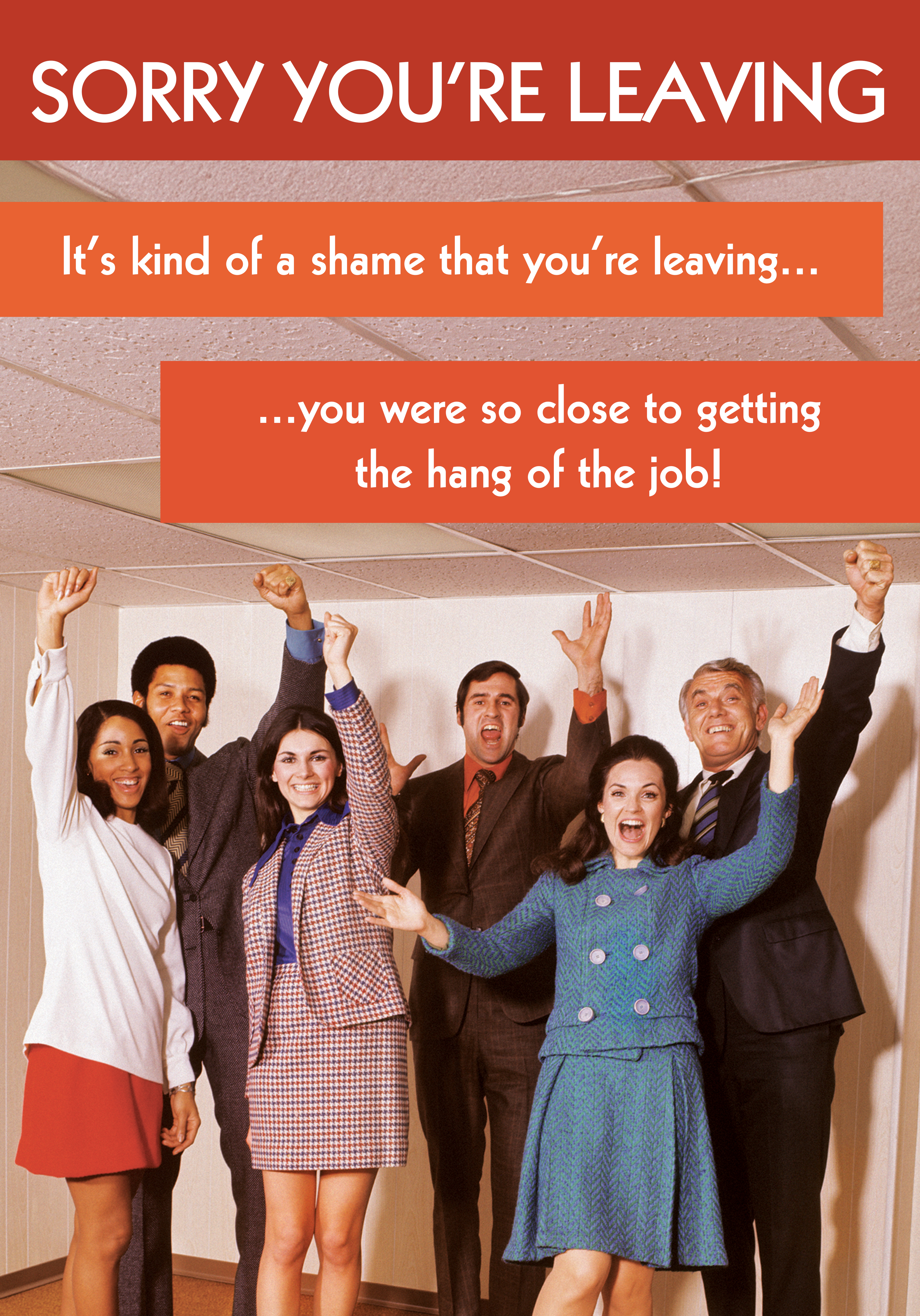 Photograph of Funny Retro Leaving Card
