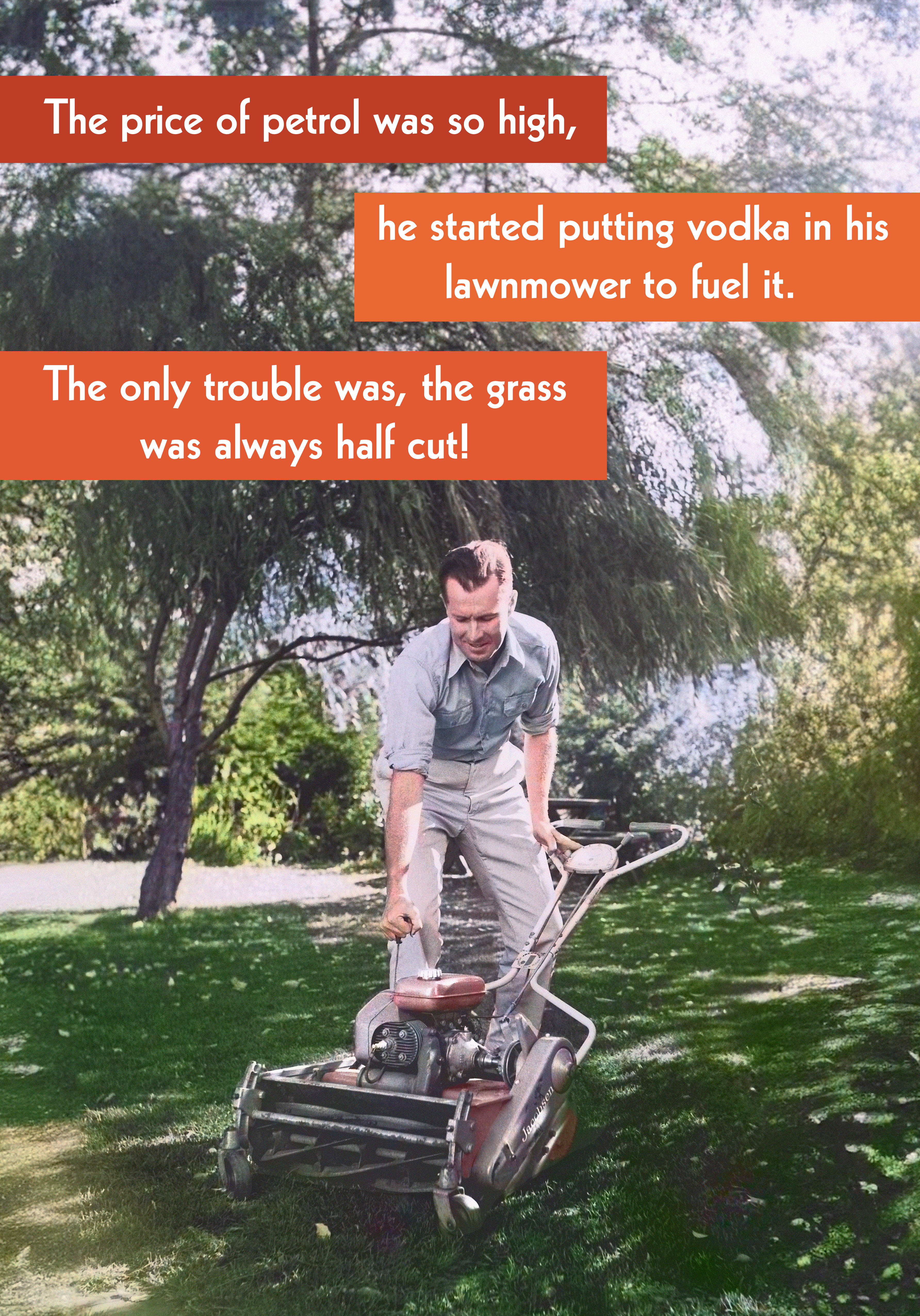 Photograph of Funny Retro Card - Price of fuel