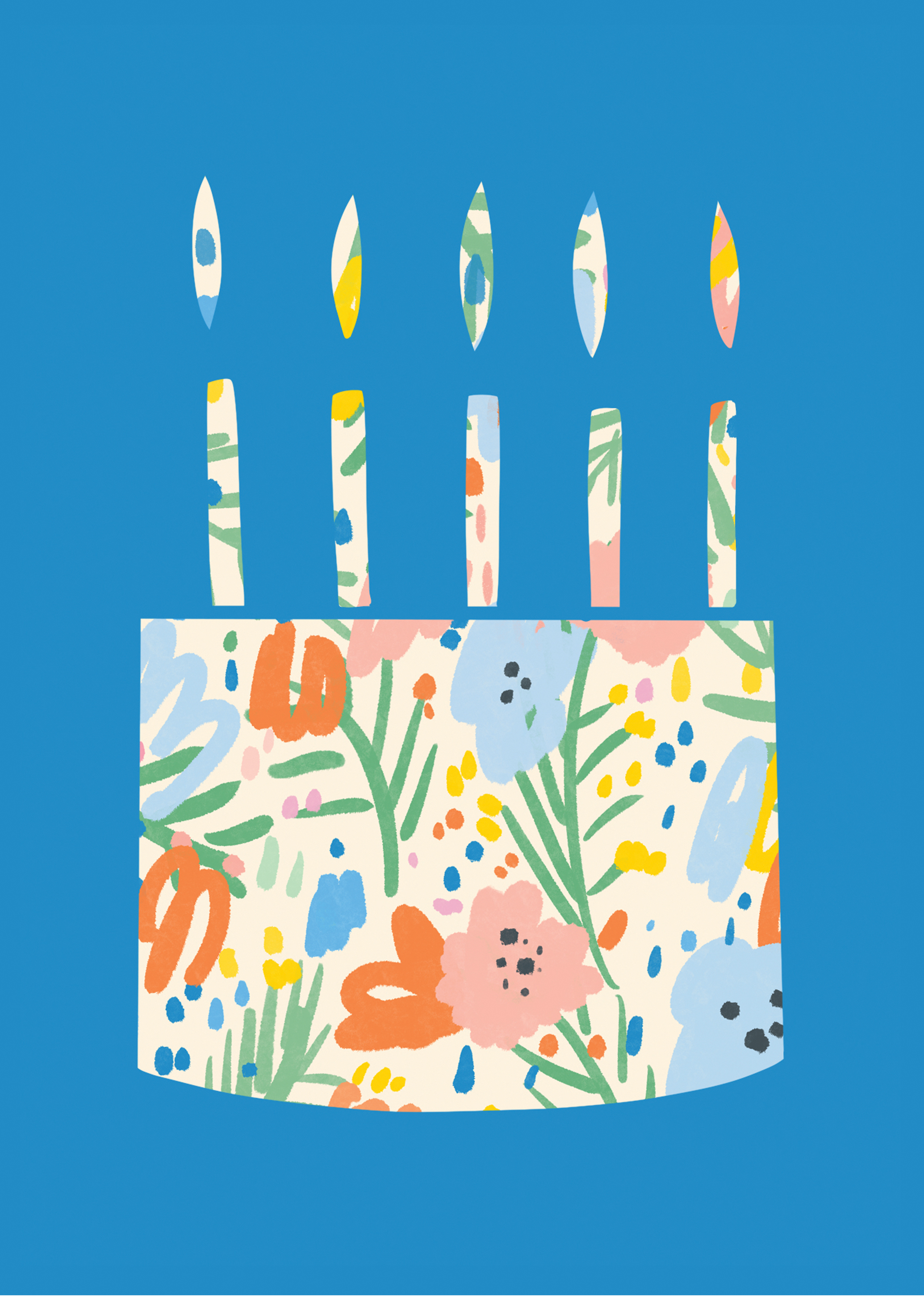 Photograph of Floral Birthday Cake Card