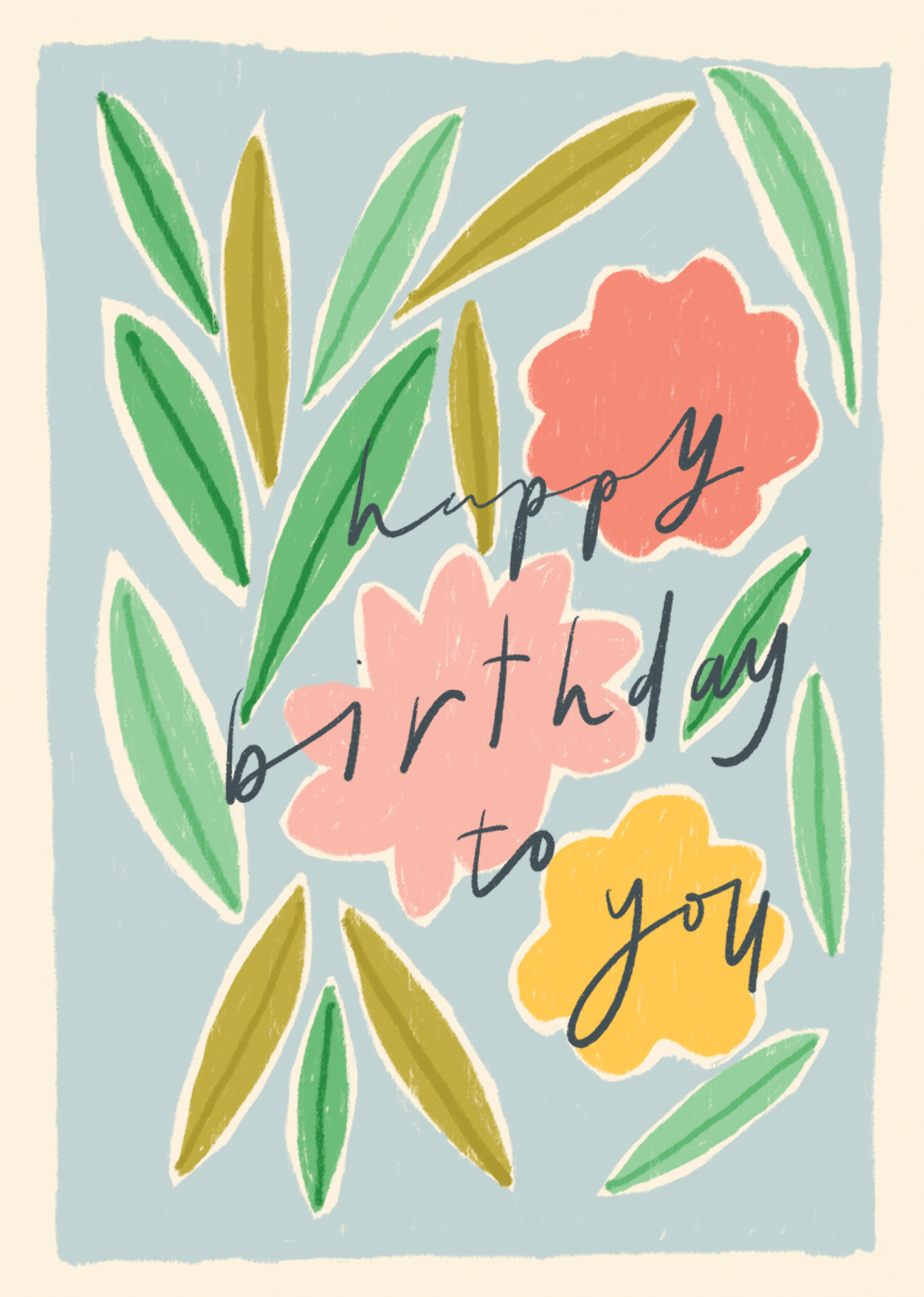 Photograph of Happy Birthday Pastel Floral Card