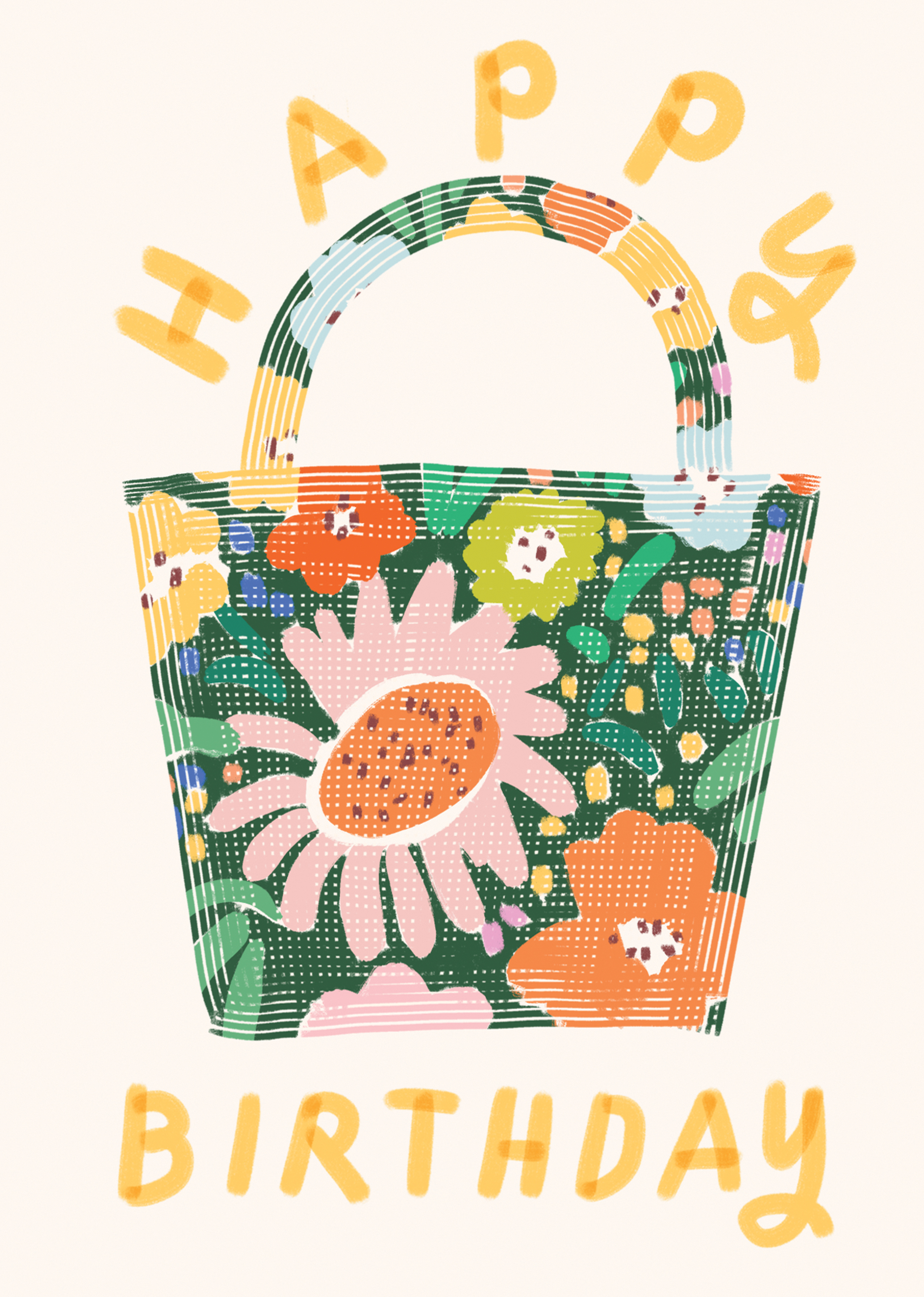 Photograph of Floral Birthday Bag Card