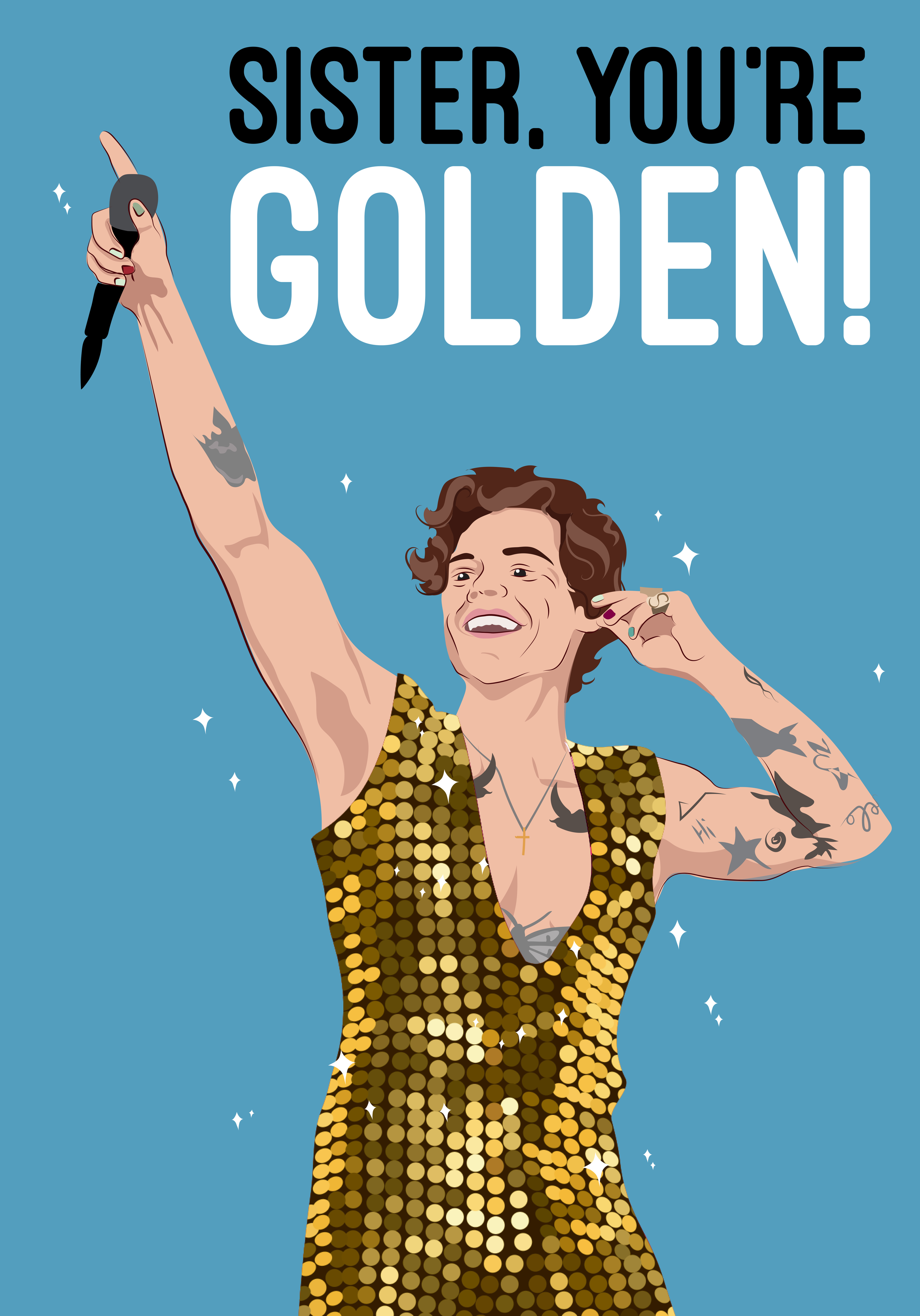 Photograph of Sister Harry Styles Birthday Card