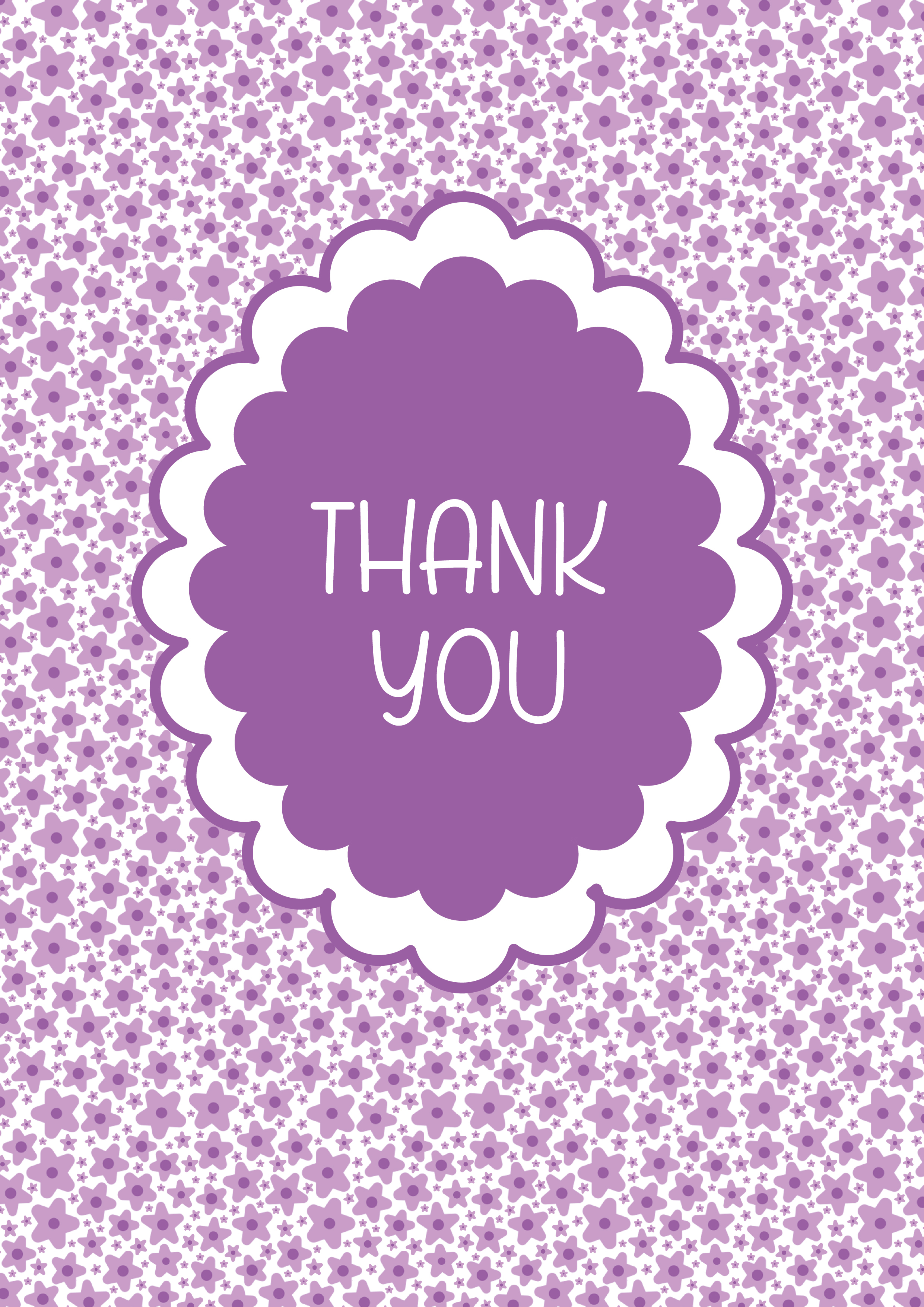 Photograph of Thank You Purple Flower Card