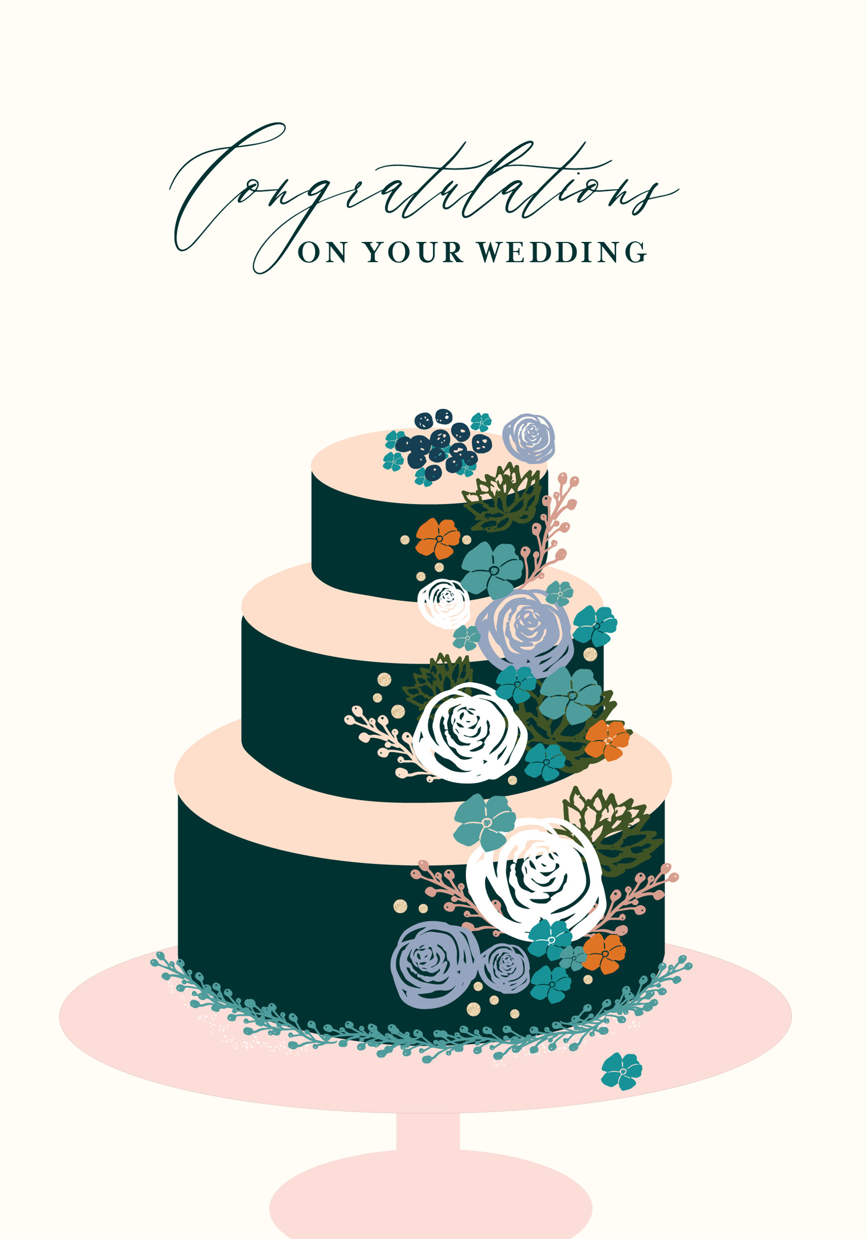 To The Happy Couple Wedding Cake Card by Silky Rose Design | Cardly