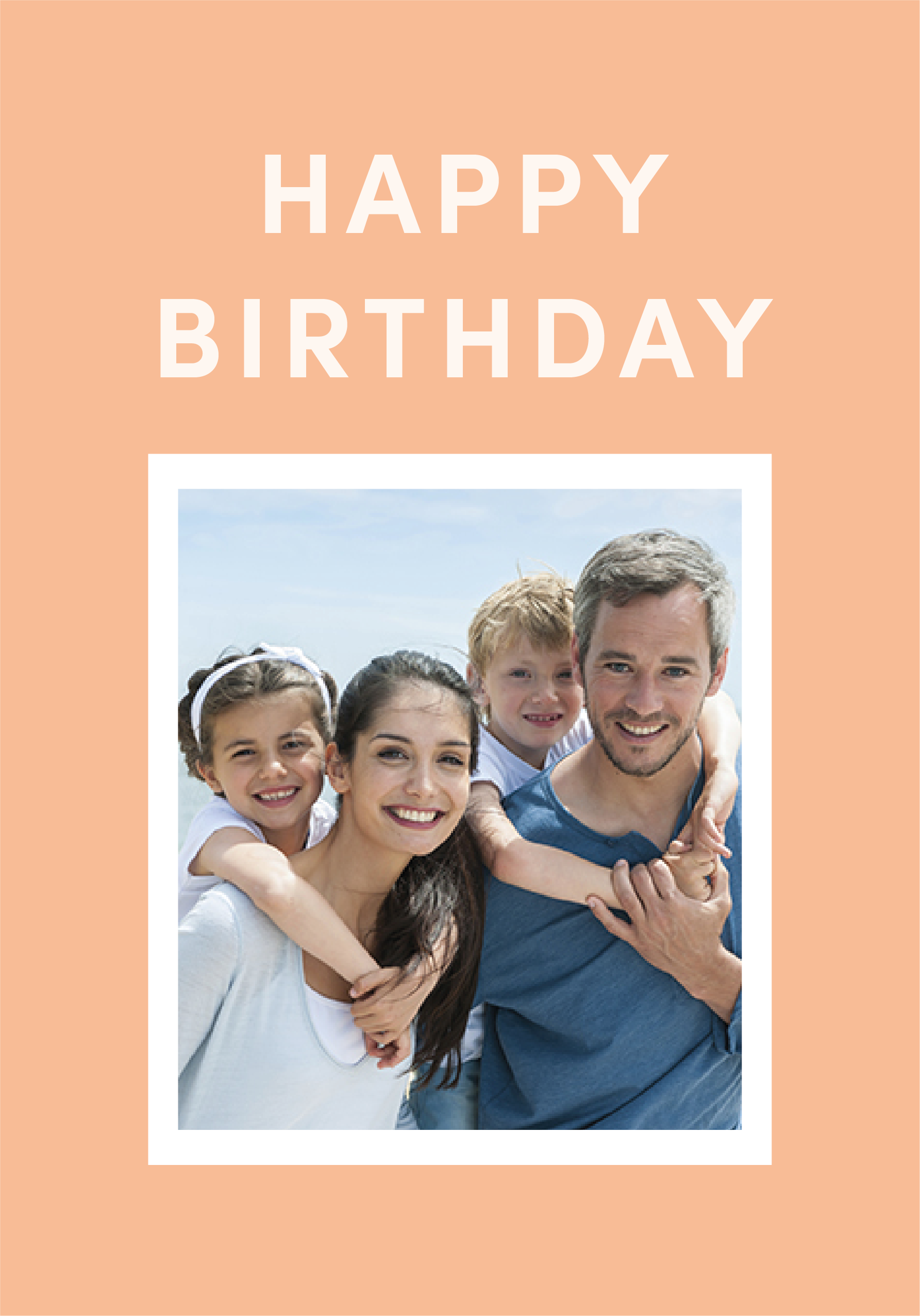 Photograph of Orange Pastel Happy Birthday Photographic Card