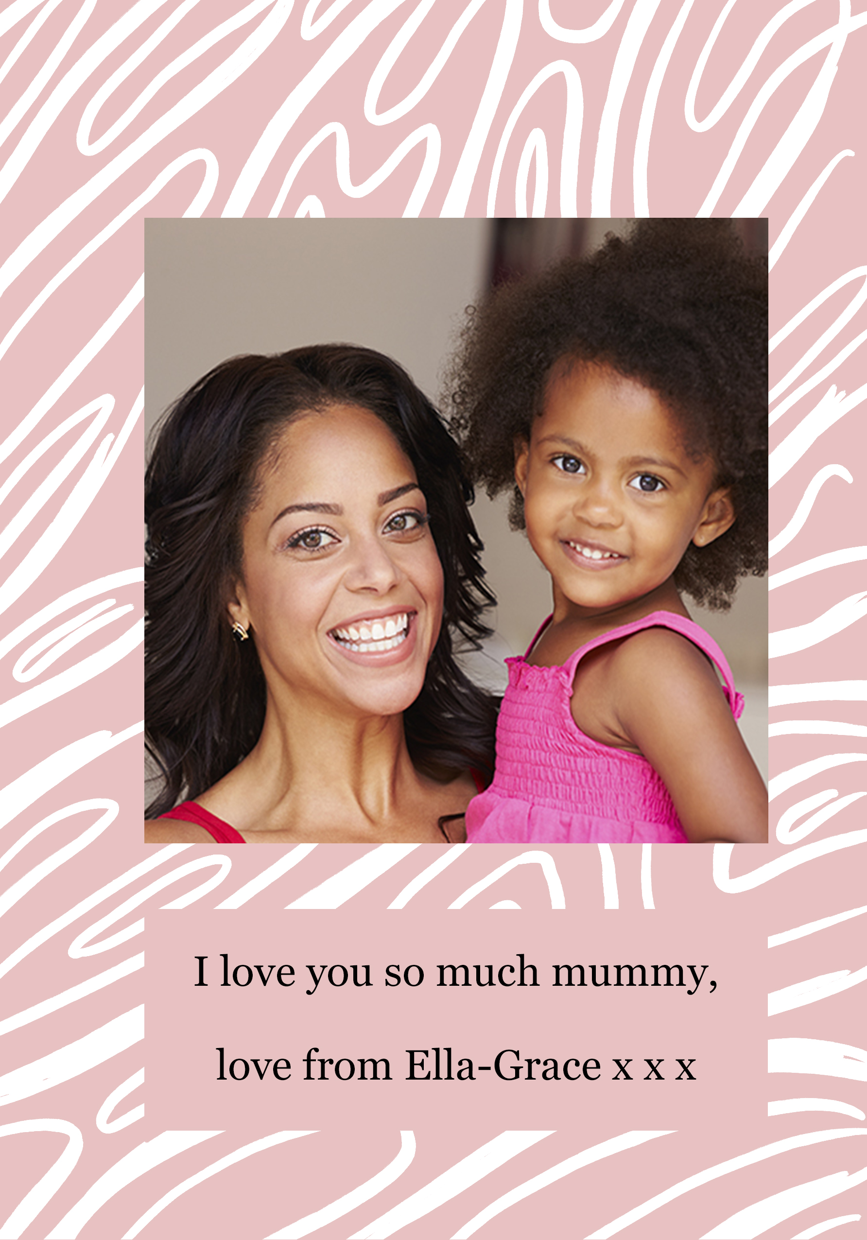 Photograph of Pink Swirl Personalised Card