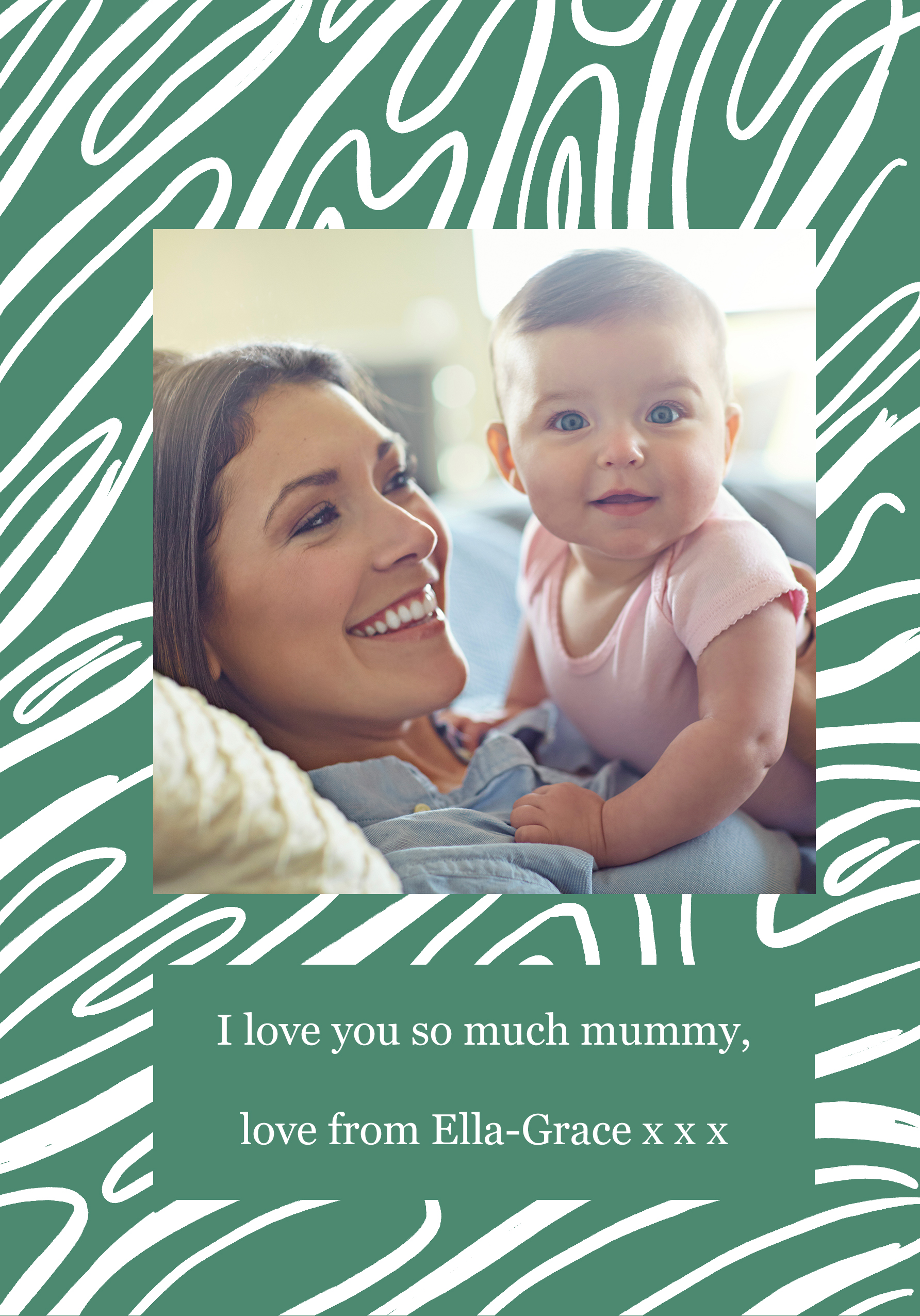 Photograph of Green Swirl Personalised Card