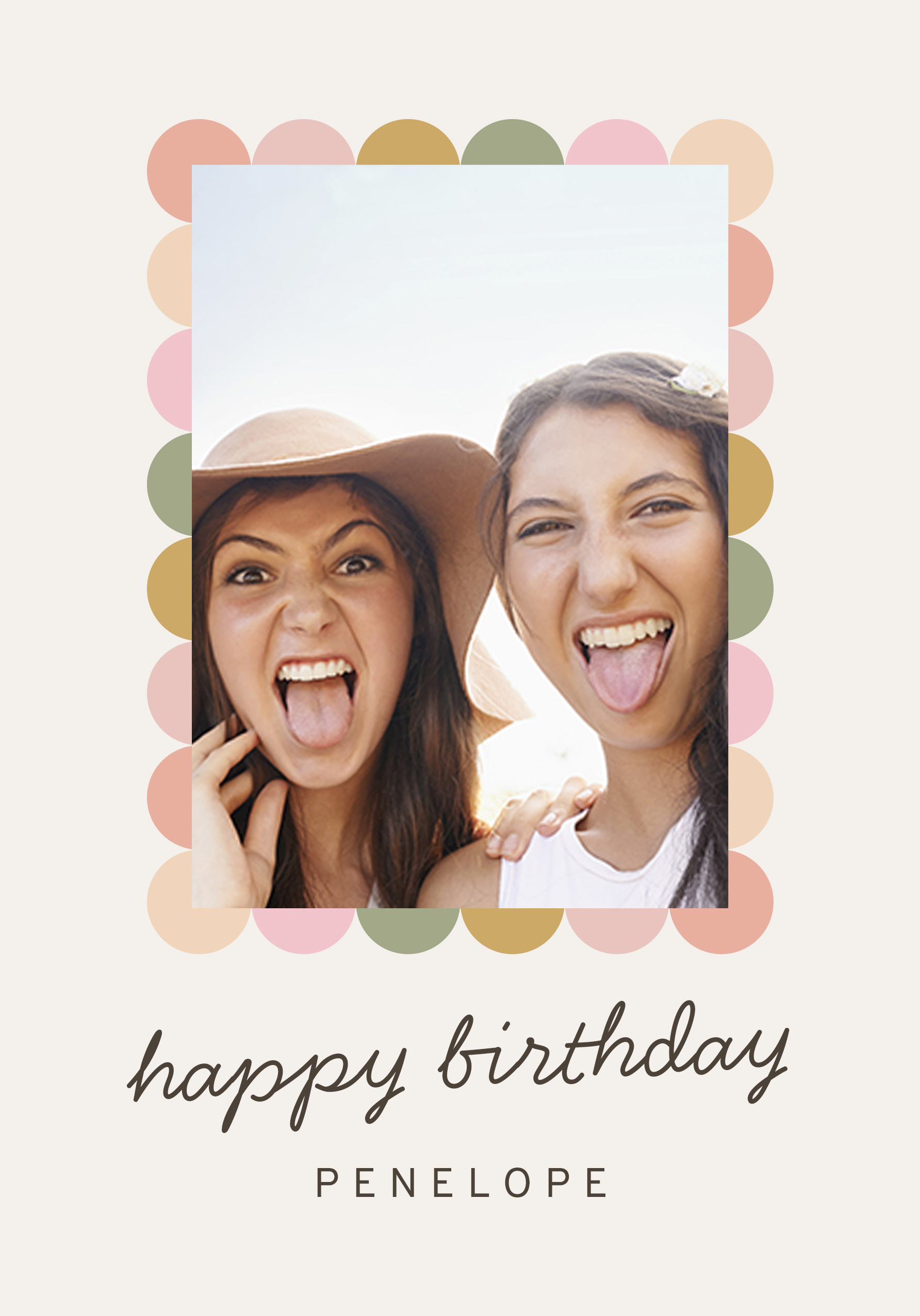 Photograph of Boho Circle frame Personalised Card