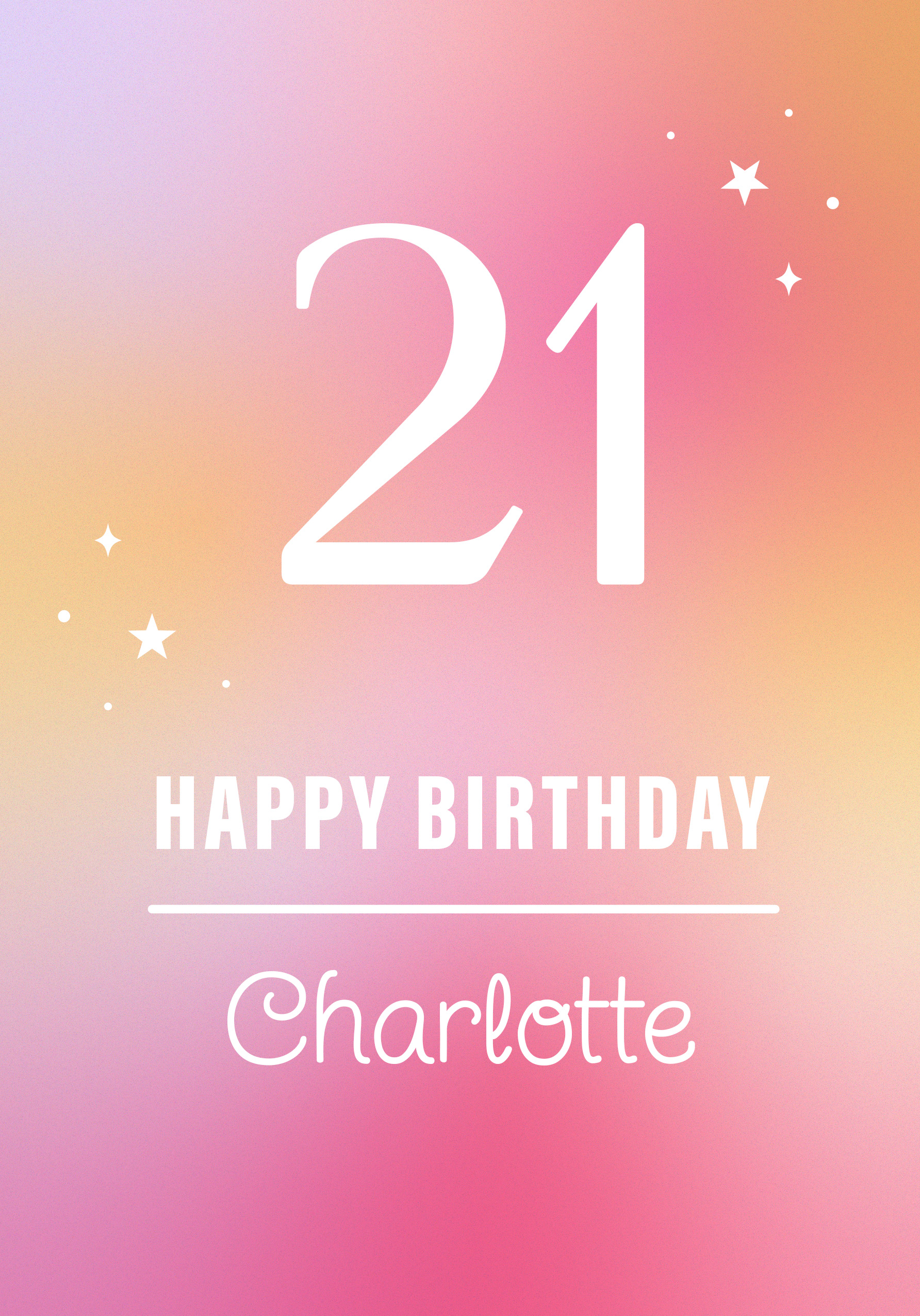 Photograph of Pink Star Birthday Personalised Card